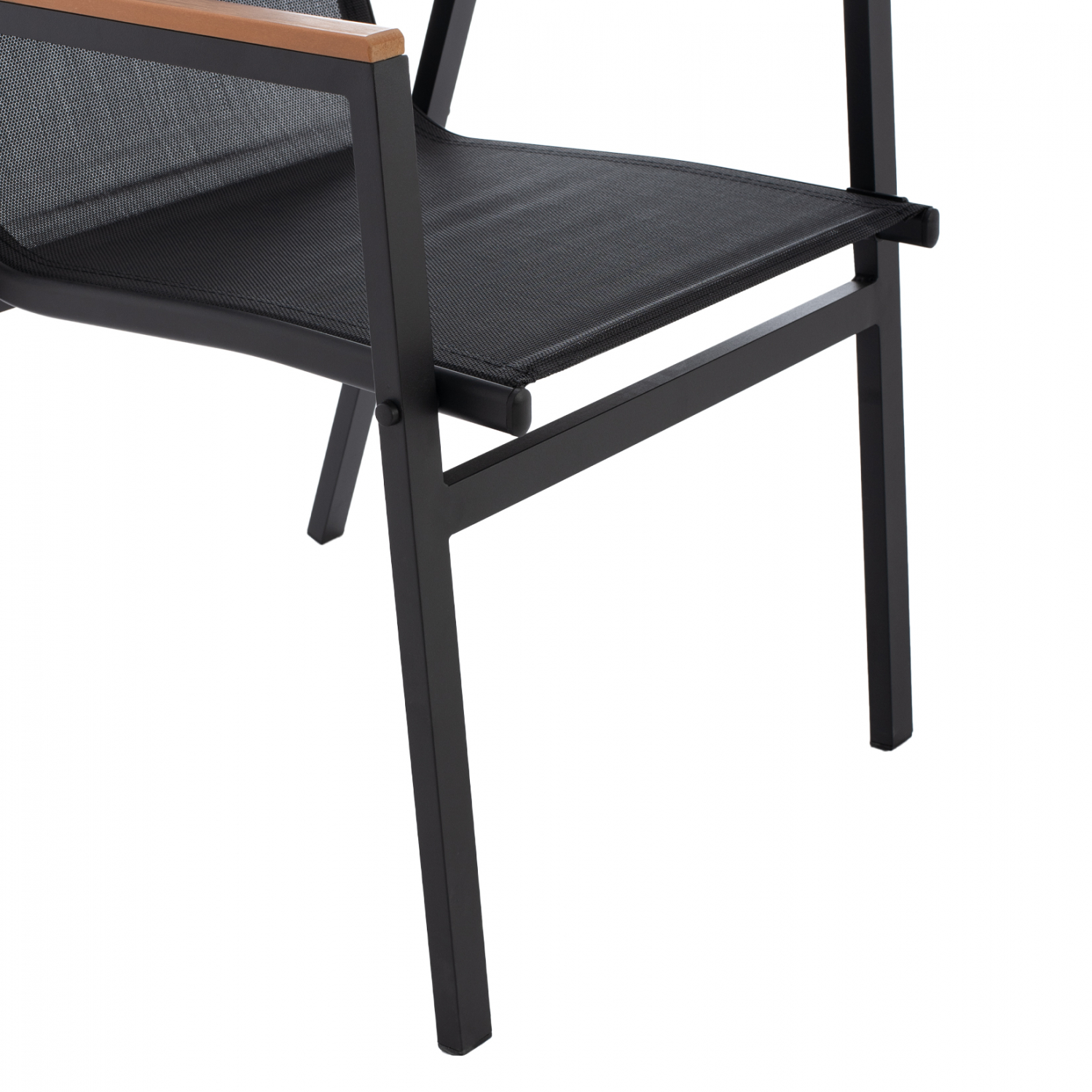 ΠΟΛΥΘΡΟΝΑ ΑΛΟΥΜΙΝΙΟΥ SHYLA HM5697.11 ΜΑΥΡΗ ΜΕ TEXTILENE ΜΑΥΡΟ & POLYWOOD 53x67x86 εκ. - Image 9