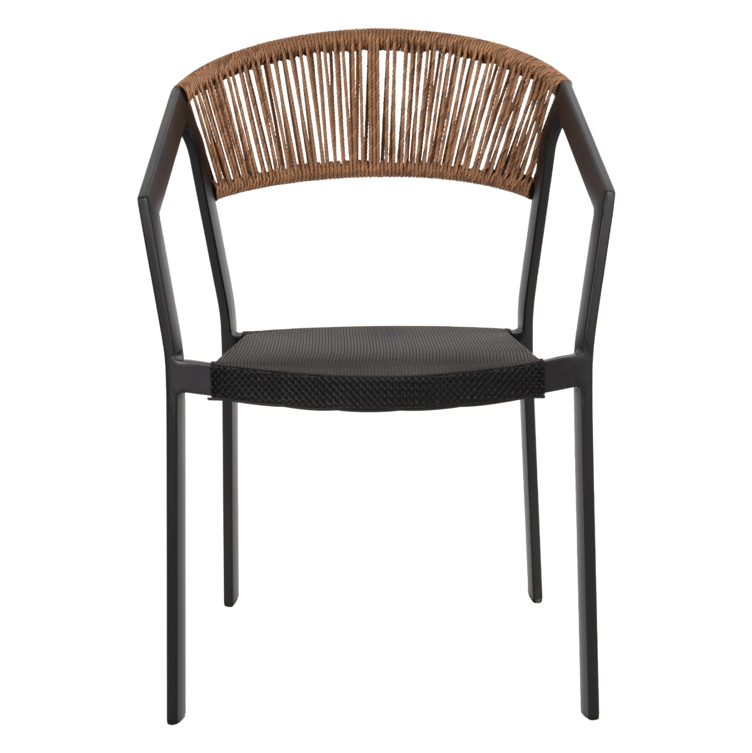 ΠΟΛΥΘΡΟΝΑ ΑΛΟΥΜΙΝΙΟΥ MIRI HM5891.05 ΜΑΥΡΟΣ ΣΚΕΛΕΤΟΣ&TEXTLINE-ΜΠΕΖ RATTAN 57,5x59x81,5Yεκ. - Image 3