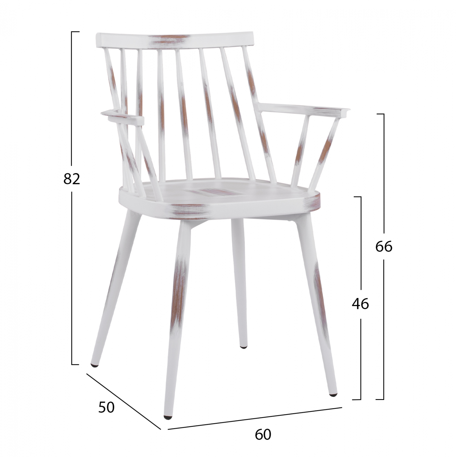 ΠΟΛΥΘΡΟΝΑ ΑΛΟΥΜΙΝΙΟΥ YVONNE ΛΕΥΚΗ ΠΑΤΙΝΑ HM5555.02 60x50x82 εκ. - Image 2