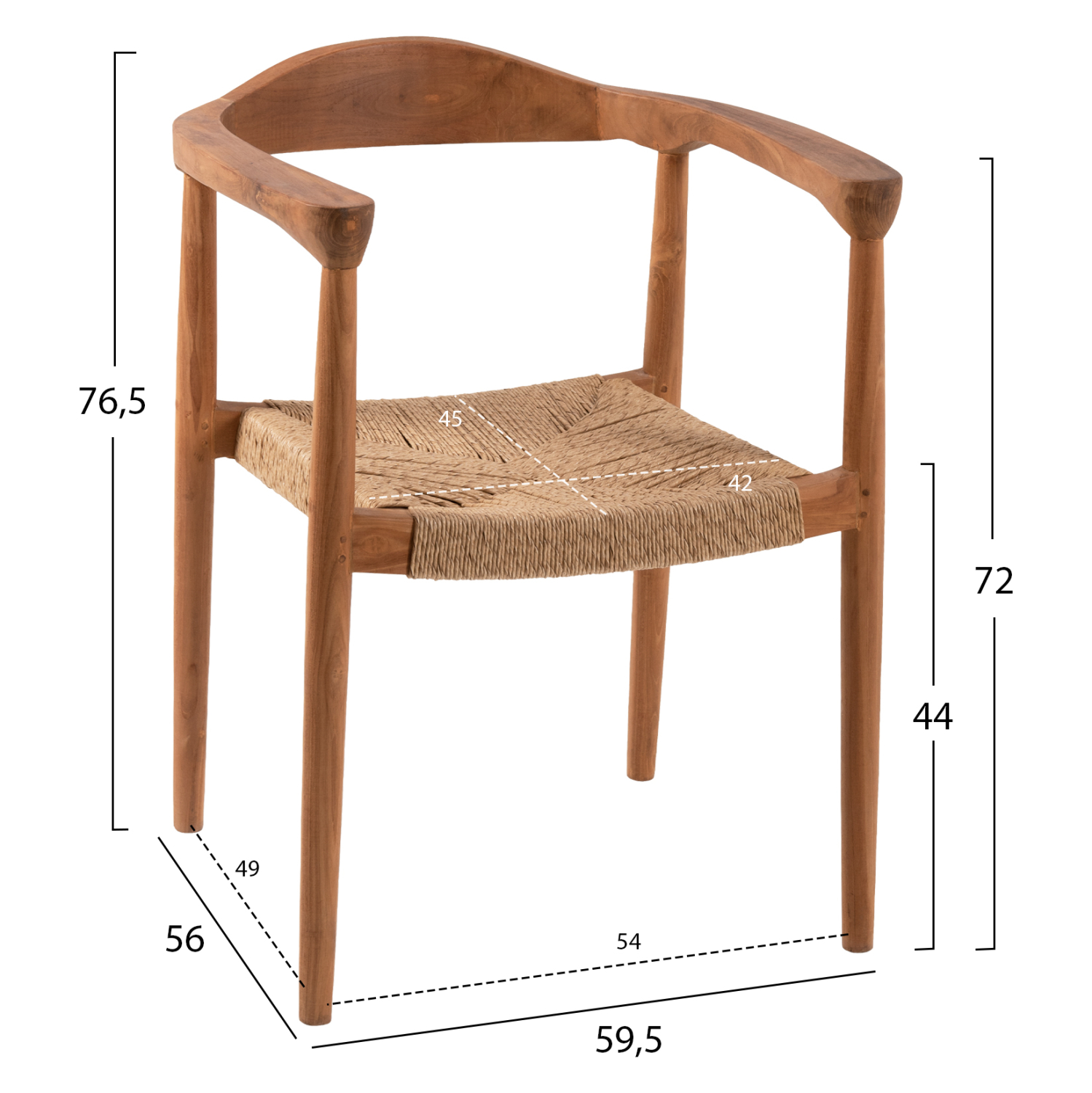 ΠΟΛΥΘΡΟΝΑ ΑΠΟ ΞΥΛΟ ΤΕΑΚ ΚΑΙ ΣΥΝΘΕΤΙΚΟ ΣΧΟΙΝΙ HM9389.01 59,5x56x76,5 εκ. - Image 2
