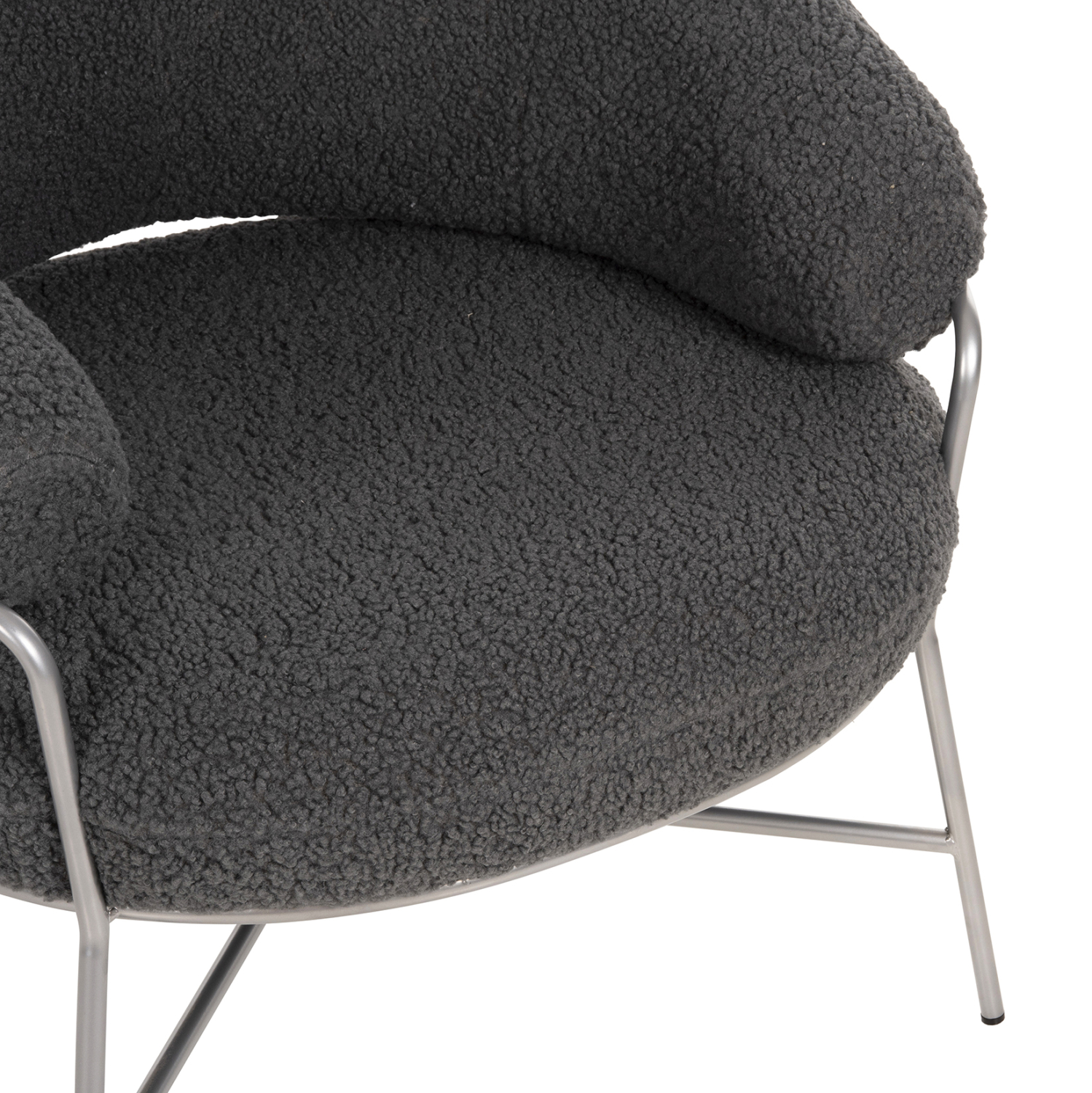 ΠΟΛΥΘΡΟΝΑ TRUDI HM8639.21 ΑΠΟ ΜΠΟΥΚΛΕ ΓΚΡΙ ΜΕ ΑΣΗΜΙ ΜΕΤΑΛΛΙΚΟ ΣΚΕΛΕΤΟ 84x79x76Υ εκ. - Image 7