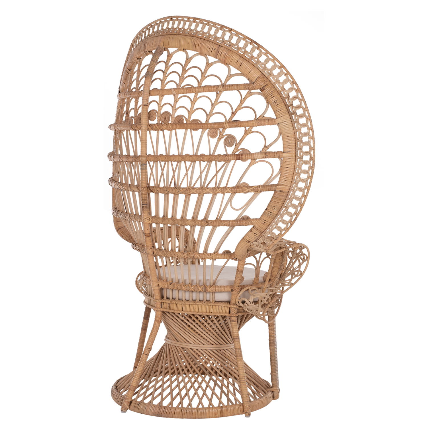 ΠΟΛΥΘΡΟΝΑ ROYAL PEACOCK HM9342 RATTAN ΣΕ ΦΥΣΙΚΟ-ΜΑΞΙΛΑΡΙ ΜΠΕΖ 114x72x150Yεκ. - Image 4