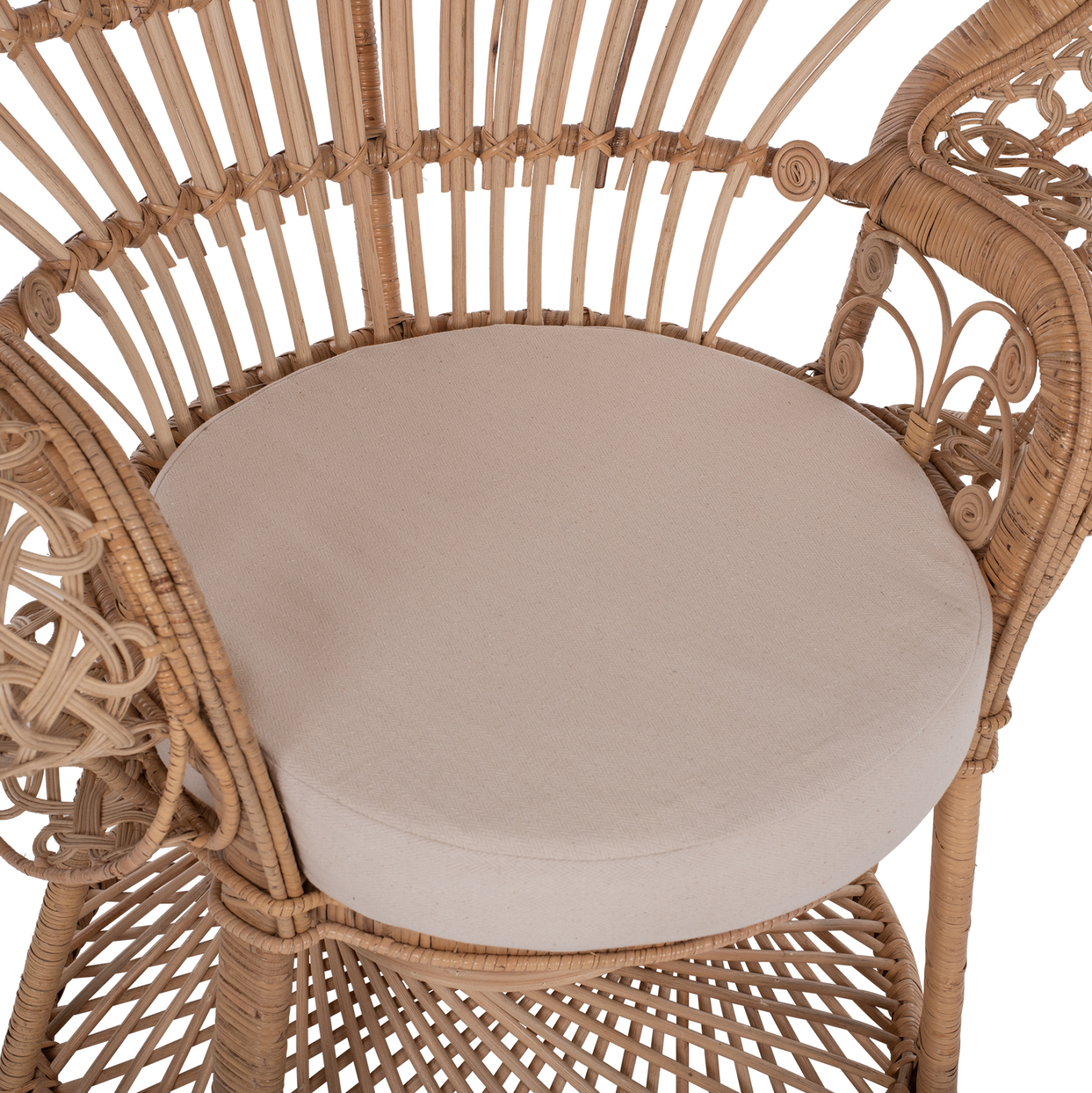 ΠΟΛΥΘΡΟΝΑ ROYAL PEACOCK HM9342 RATTAN ΣΕ ΦΥΣΙΚΟ-ΜΑΞΙΛΑΡΙ ΜΠΕΖ 114x72x150Yεκ. - Image 7