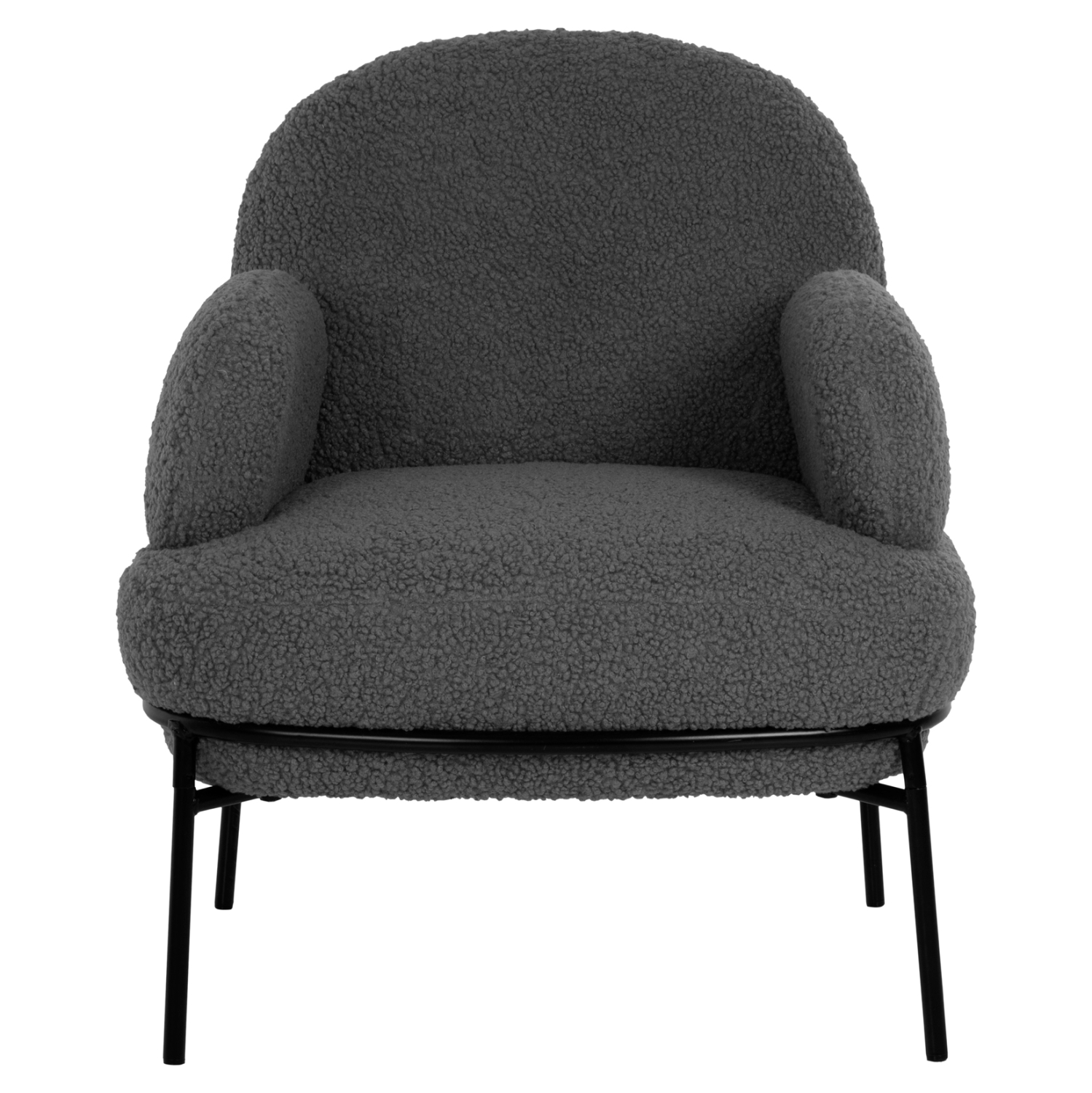 ΠΟΛΥΘΡΟΝΑ AGNES HM9525.21 ΓΚΡΙ ΜΠΟΥΚΛΕ-ΜΑΥΡΑ ΜΕΤΑΛΛΙΚΑ ΠΟΔΙΑ 74x71x83Υεκ. - Image 3