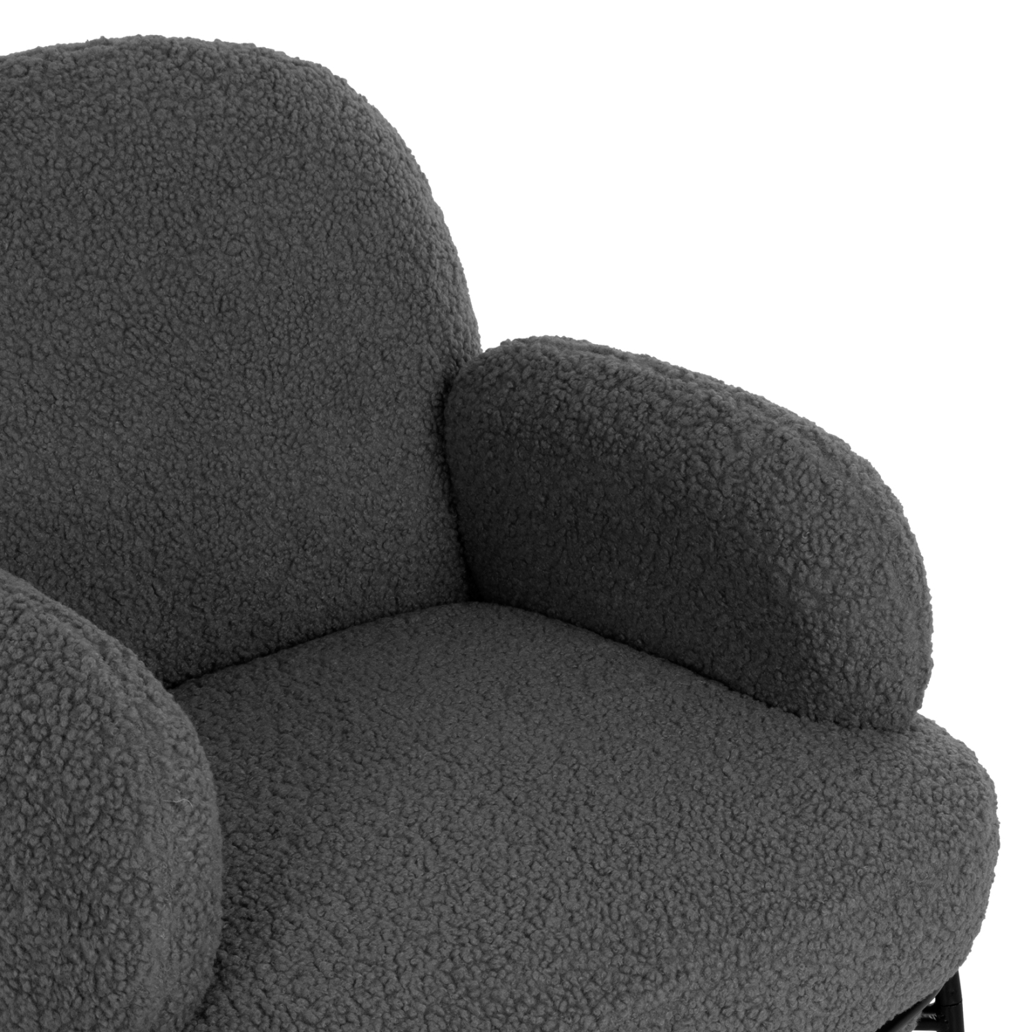 ΠΟΛΥΘΡΟΝΑ AGNES HM9525.21 ΓΚΡΙ ΜΠΟΥΚΛΕ-ΜΑΥΡΑ ΜΕΤΑΛΛΙΚΑ ΠΟΔΙΑ 74x71x83Υεκ. - Image 6