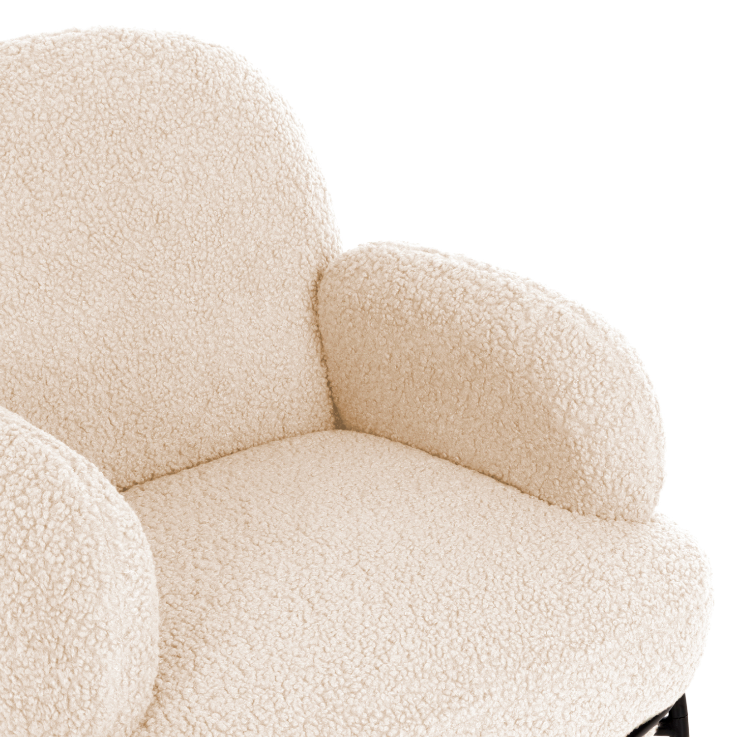 ΠΟΛΥΘΡΟΝΑ AGNES HM9525.23 ΛΕΥΚΟ ΜΠΟΥΚΛΕ-ΜΑΥΡΑ ΜΕΤΑΛΛΙΚΑ ΠΟΔΙΑ 74x71x83Υεκ. - Image 6