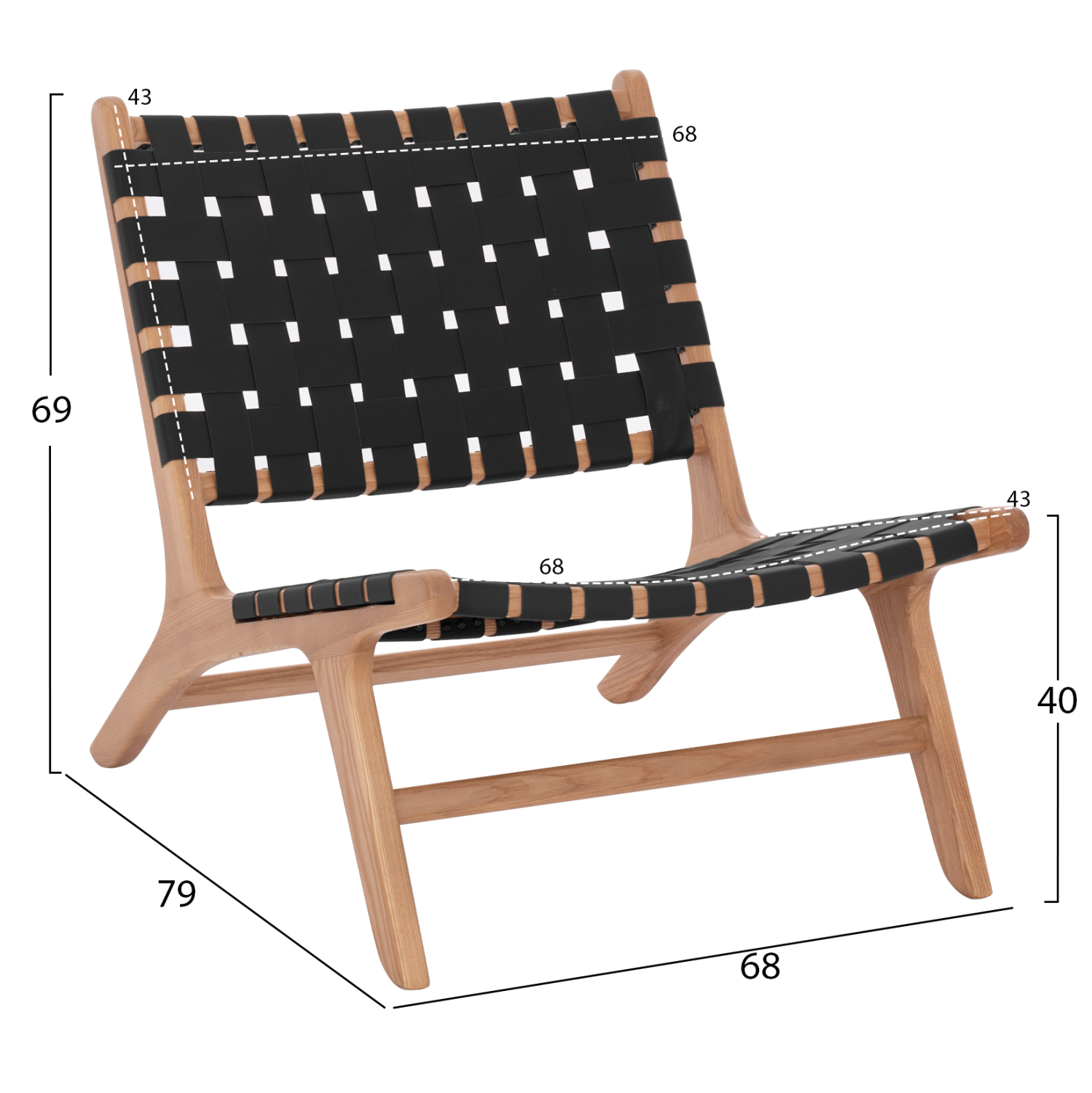ΠΟΛΥΘΡΟΝΑ FELIPE ΞΥΛΟ ΤΟΟΝ ΜΕ ΠΛΕΞΗ ΜΑΥΡΟ PU 68x79x69Υεκ.HM9326.02 - Image 2