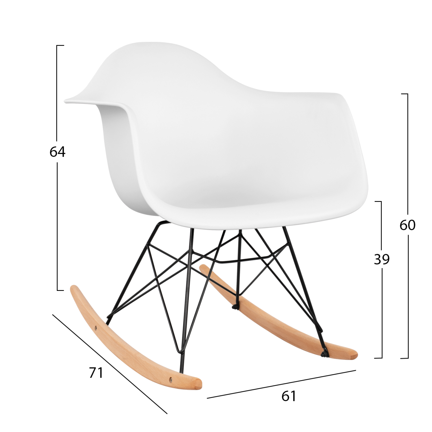 ΠΟΛΥΘΡΟΝΑ ΚΟΥΝΙΣΤΗ ΜΕ ΚΑΘΙΣΜΑ ΛΕΥΚΟ MIRTO & ΜΑΥΡΟ ΣΚΕΛΕΤΟ HM0035.11 61x71x64 εκ. - Image 2