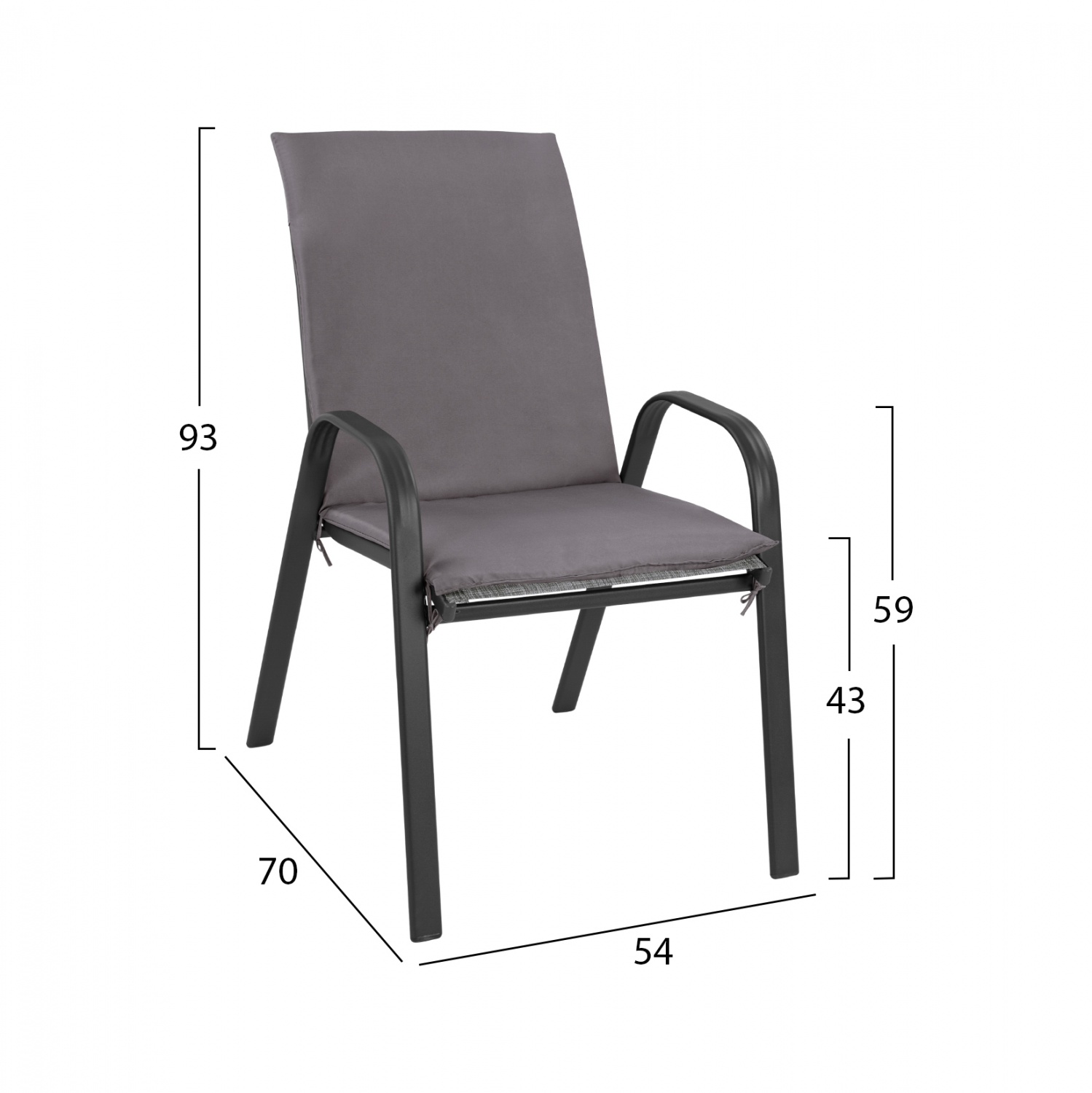 ΠΟΛΥΘΡΟΝΑ LEON ΜΕΤΑΛΛΙΚΗ ΓΚΡΙ ME ΓΚΡΙ ΜΑΞΙΛΑΡΙ HM10573.01 54x70x93 cm. - Image 2