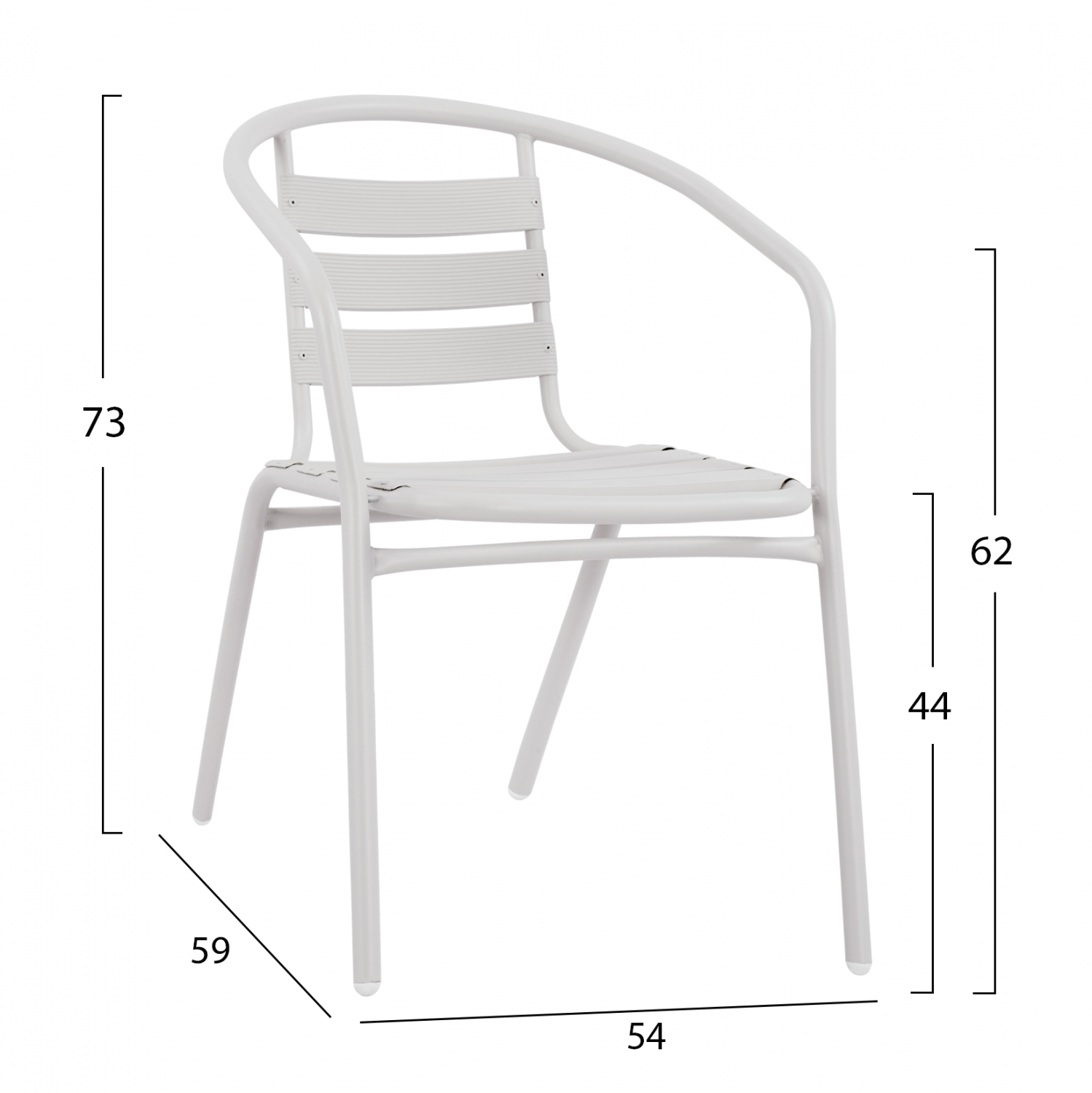 ΠΟΛΥΘΡΟΝΑ LAURA ΜΕΤΑΛΛΙΚΗ ΛΕΥΚΗ ΜΕ ΦΕΤΕΣ ΑΛΟΥΜΙΝΙΟΥ HM5037.02 54x59x73Υ εκ. - Image 2