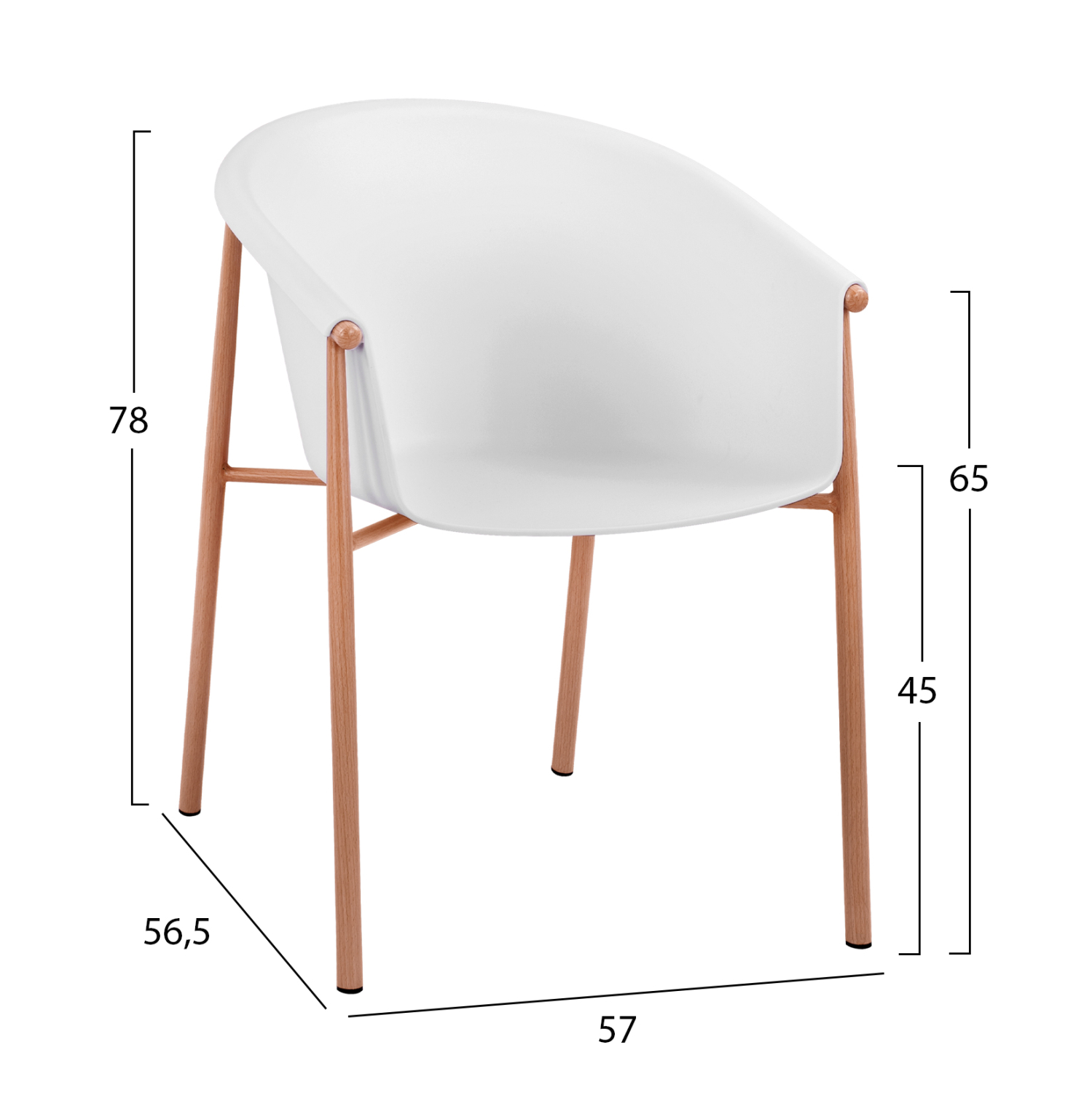 ΠΟΛΥΘΡΟΝΑ HELGA ΠΟΛΥΠΡΟΠΥΛΕΝΙΟΥ ΣΕ ΛΕΥΚΗ ΑΠΟΧΡΩΣΗ HM8685.01 57x56,5x78 εκ. - Image 2