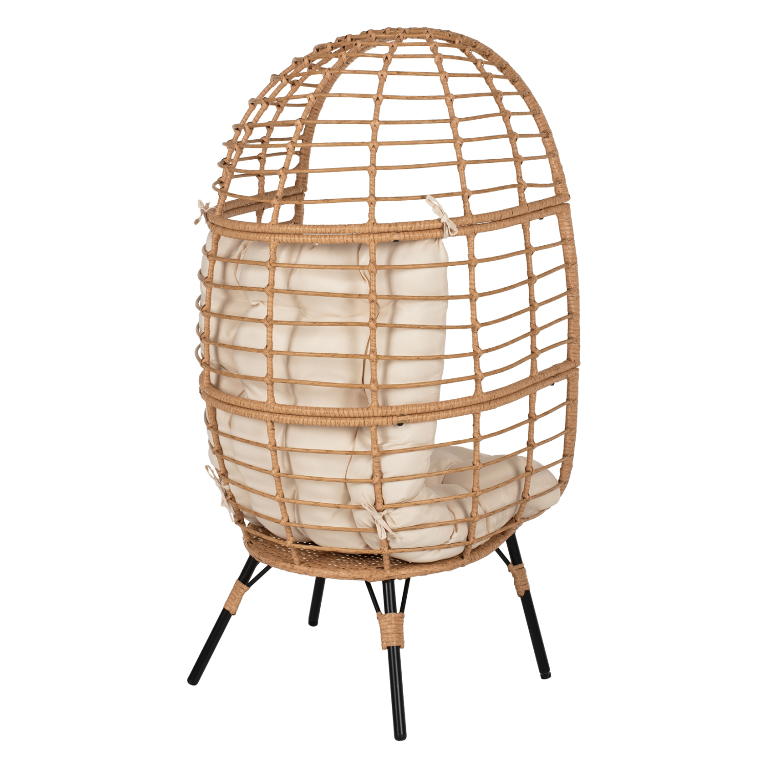 ΠΟΛΥΘΡΟΝΑ Τ.ΦΩΛΙΑ RATTAN HM5869.01 ΜΕΤΑΛ. ΠΟΔΙΑ ΜΑΥΡΑ 77x72x148 εκ. - Image 4