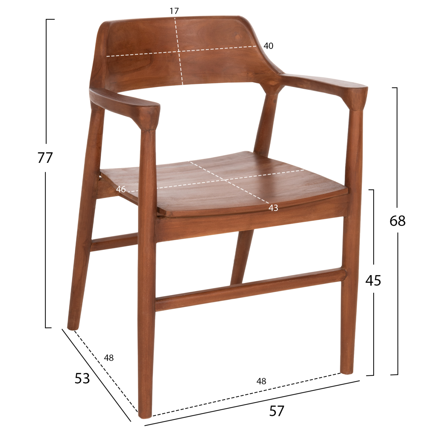 ΠΟΛΥΘΡΟΝΑ ΤΡΑΠΕΖΑΡΙΑΣ NIONI HM9476.01 ΞΥΛΟ ΤΕΑΚ-ΚΑΡΥΔΙ ΧΡΩΜΑ 57x53x77Yεκ. - Image 2