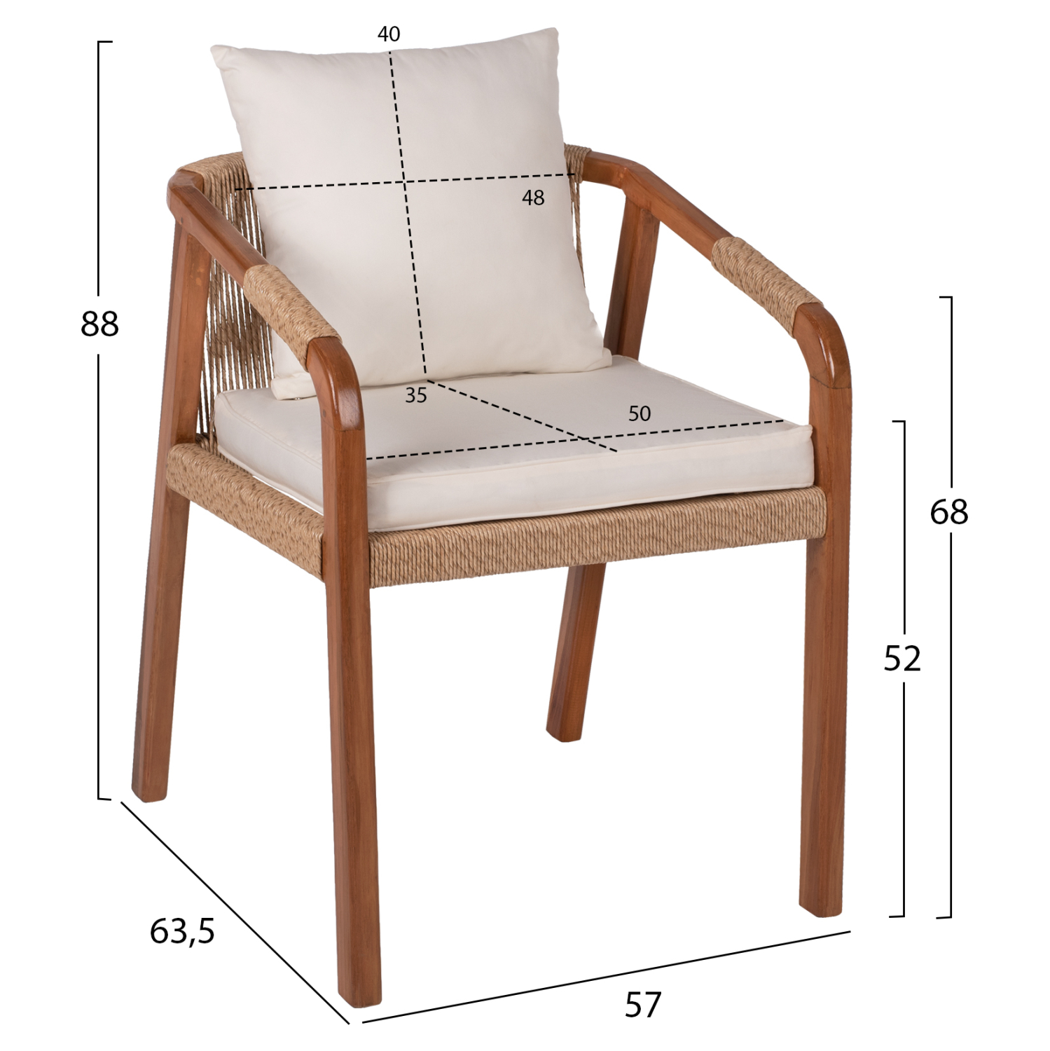 ΠΟΛΥΘΡΟΝΑ ΞΥΛΟ ΤΕΑΚ ΣΧΟΙΝΙ ΜΑΞΙΛΑΡΙΑ HM9456.01 57x63,5x75-88Υ εκ. - Image 2