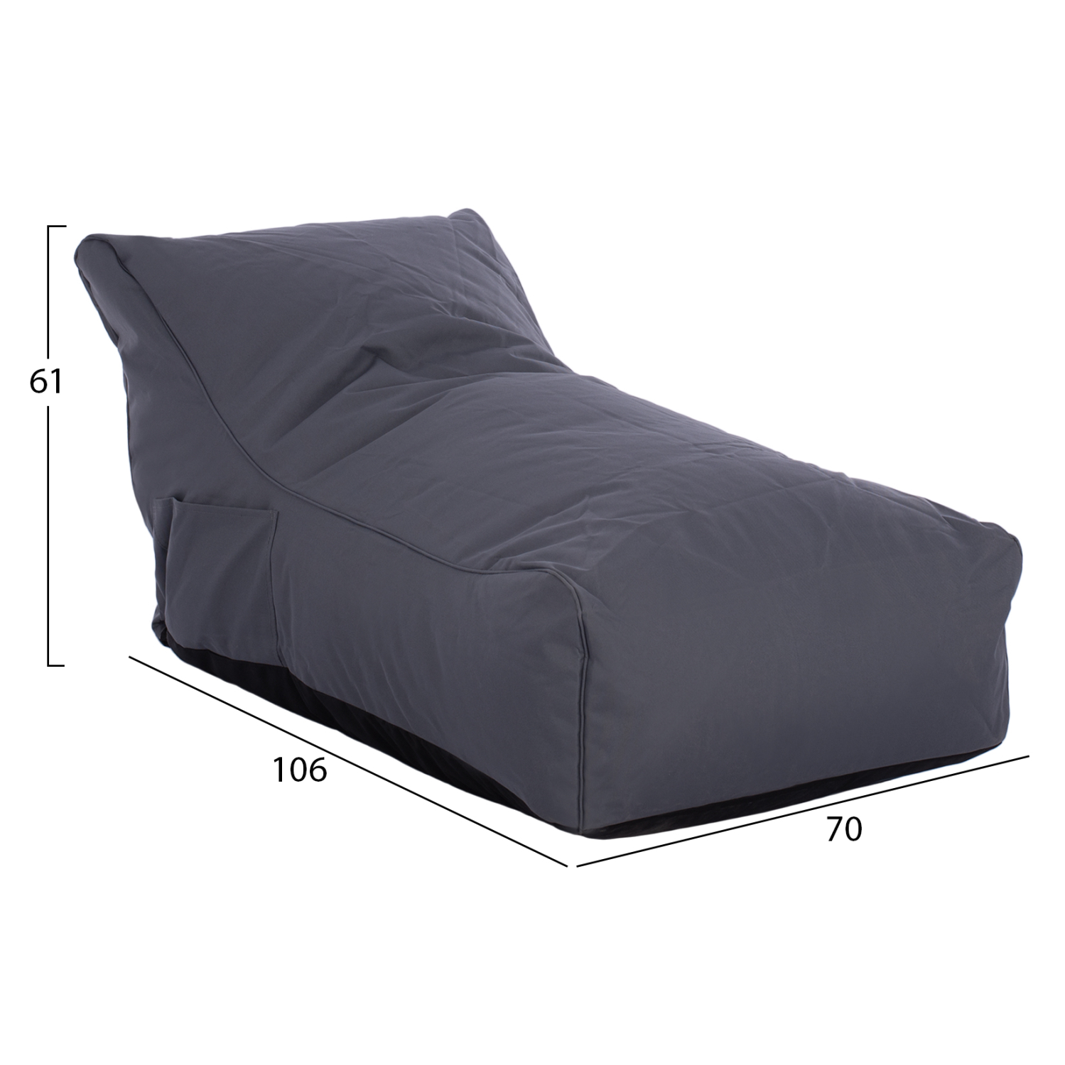 ΠΟΥΦ BLOOM ΑΔΙΑΒΡΟΧΟ HM5111.20 ΓΚΡΙ 106x70x61Υ εκ. - Image 2