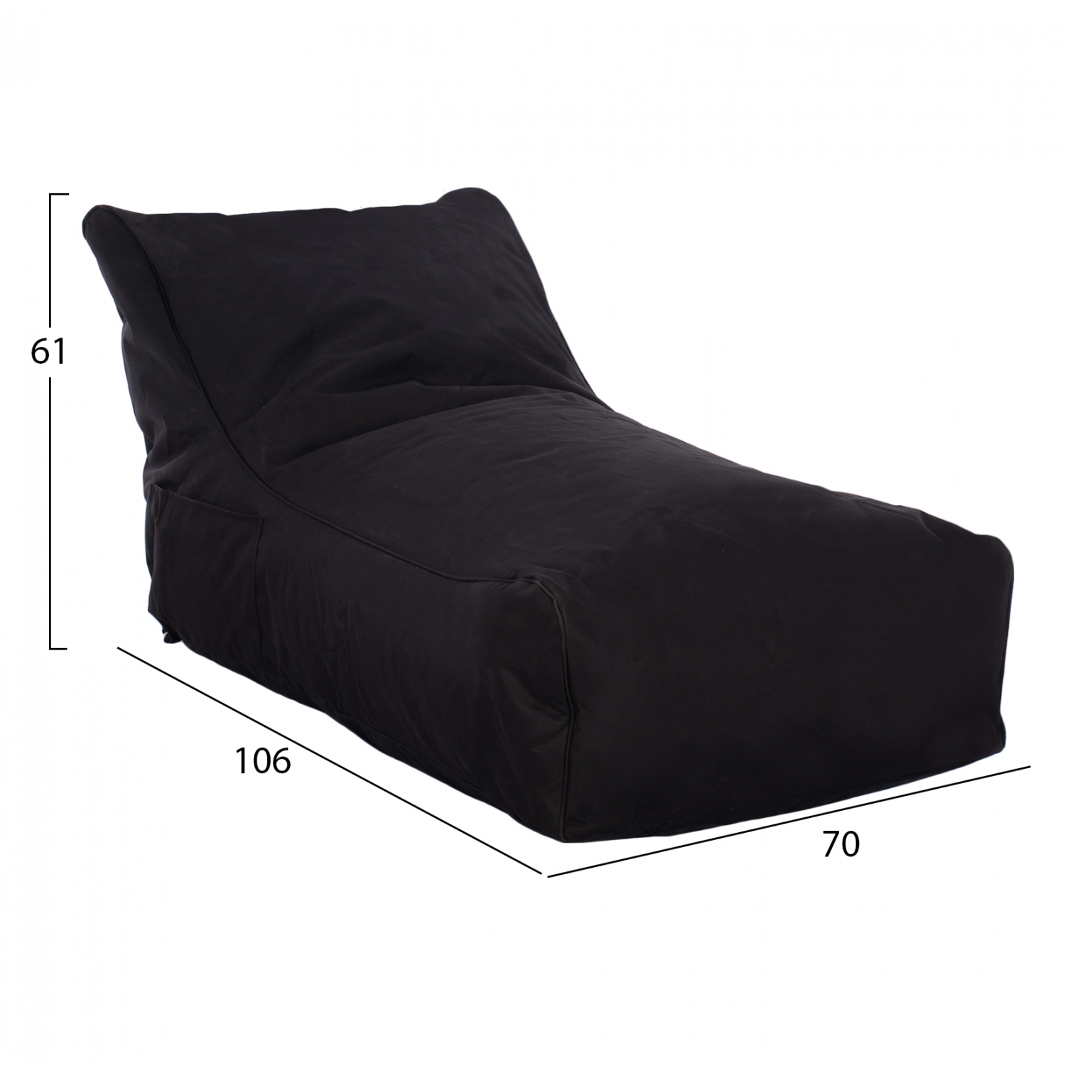 ΠΟΥΦ BLOOM ΑΔΙΑΒΡΟΧΟ HM5111.14 ΜΑΥΡΟ ΜΕ UV PROTECTION 106x70x61Υ εκ. - Image 2