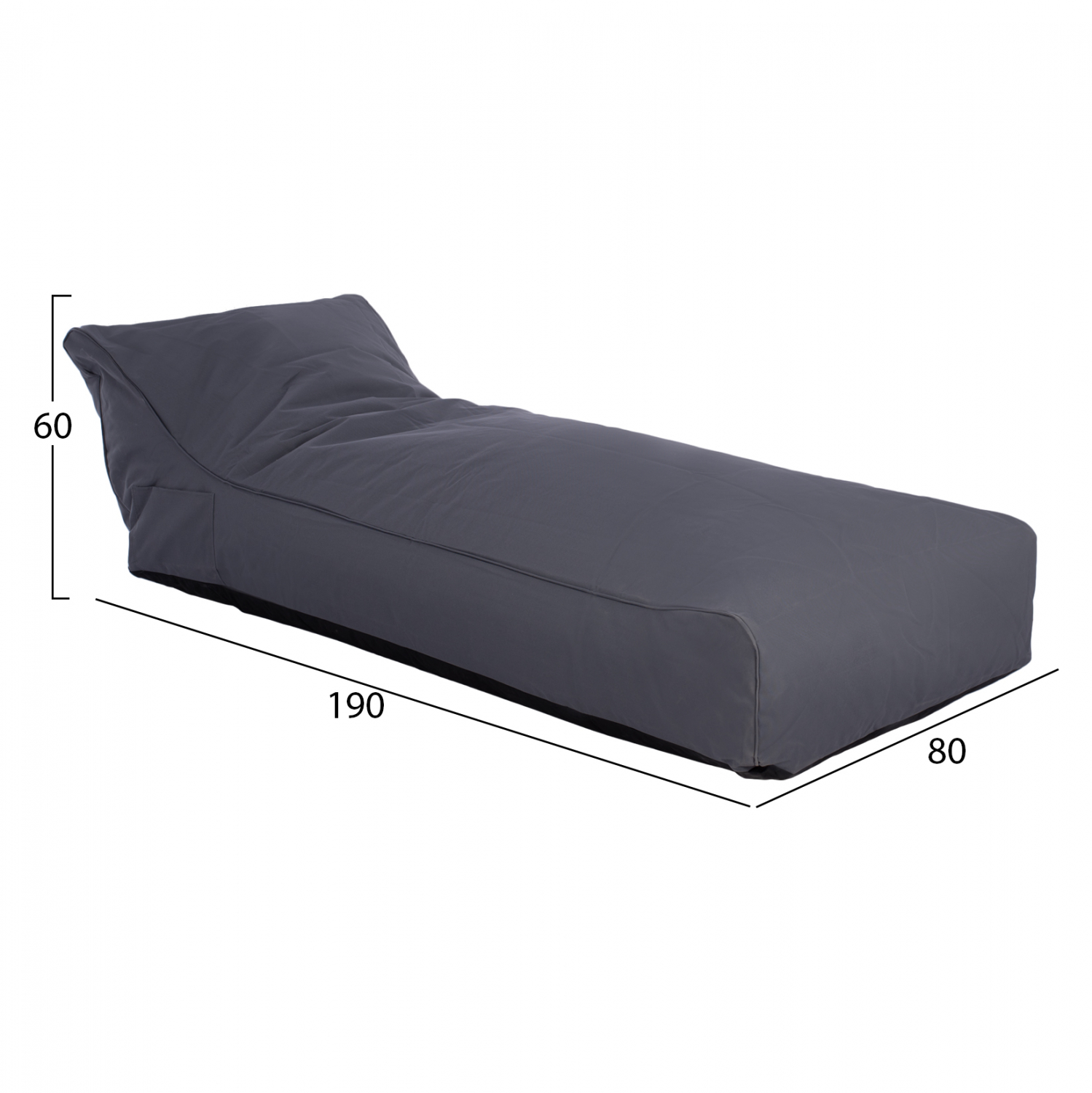 ΠΟΥΦ TANEA HM5807.02 ΓΚΡΙ ΜΕ UV PROTECTION 190x80x60Υ εκ. - Image 2