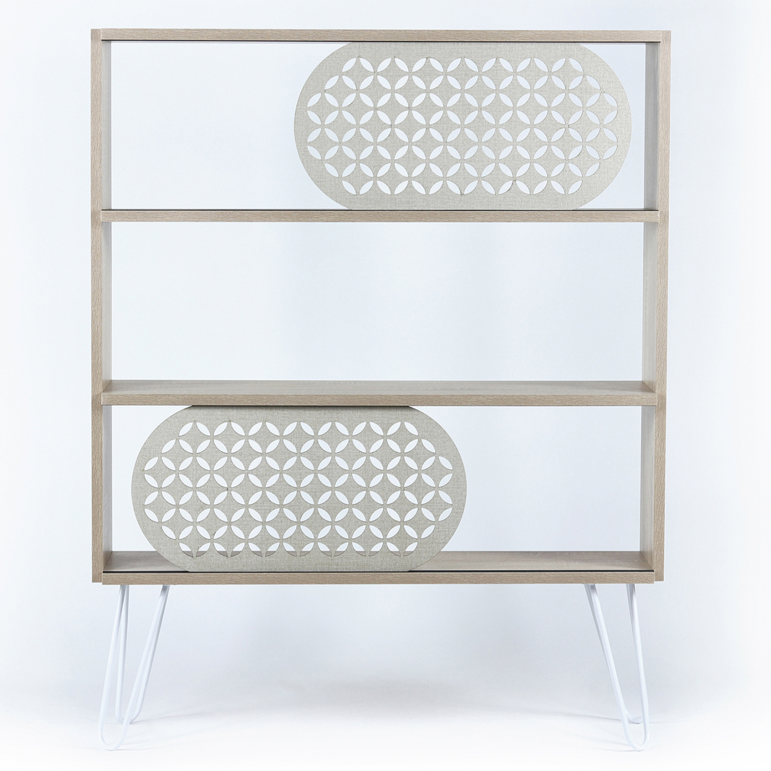 ΡΑΦΙΕΡΑ ΔΑΠΕΔΟΥ DIANE HM9213.01 SONAMA ΛΕΥΚΟ ΕΚΡΟΥ 94x25x117Y εκ. - Image 4