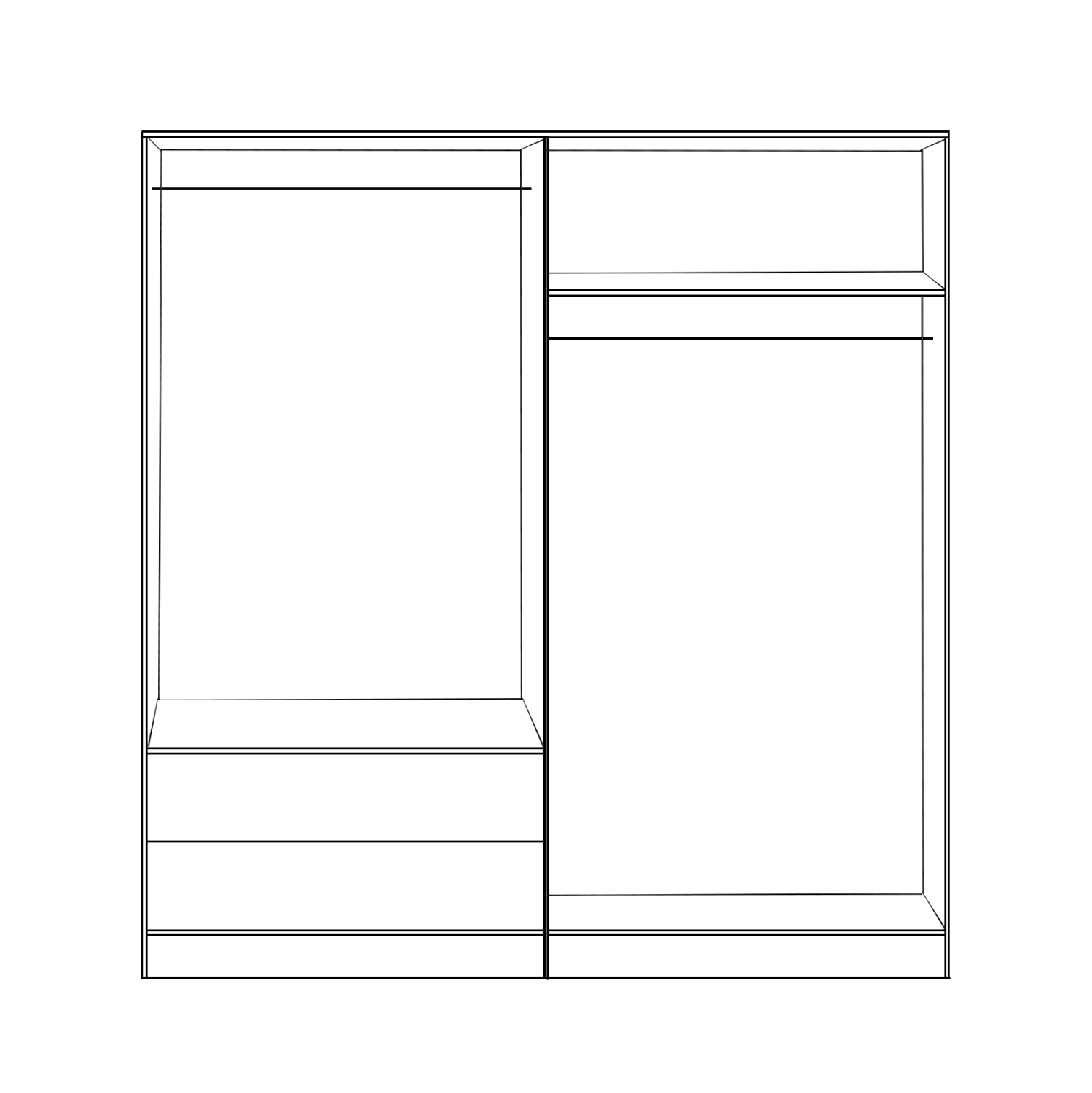 ΣΕΤ 2 ΤΜΧ ΝΤΟΥΛΑΠΑ 4ΦΥΛΛΗ ZEBRANO 160X42X181 HM11351.01 - Image 3