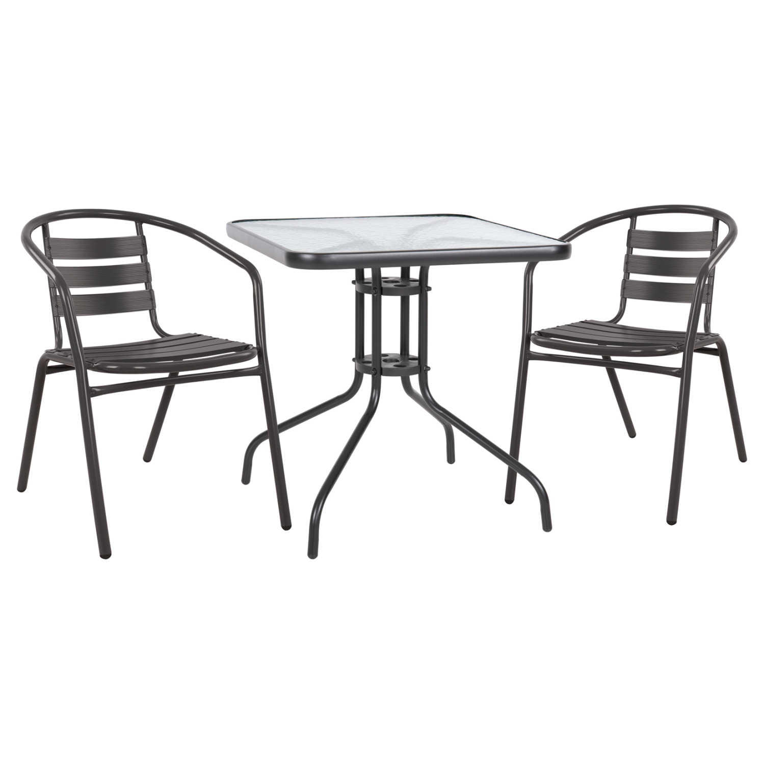 ΣΕΤ 3ΤΜΧ ΜΕ ΤΡΑΠΕΖΙ FIGO 70Χ70Χ72Υ & ΠΟΛΥΘΡΟΝΕΣ LAURA ΓΚΡΙ ΧΡΩΜΑ HM10469