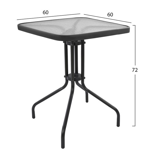 ΣΕΤ 3ΤΜΧ ΜΕ ΤΡΑΠΕΖΙ FIGO 60Χ60Χ72Υ & ΠΟΛΥΘΡΟΝΕΣ LAURA ΓΚΡΙ ΧΡΩΜΑ HM10468 - Image 2