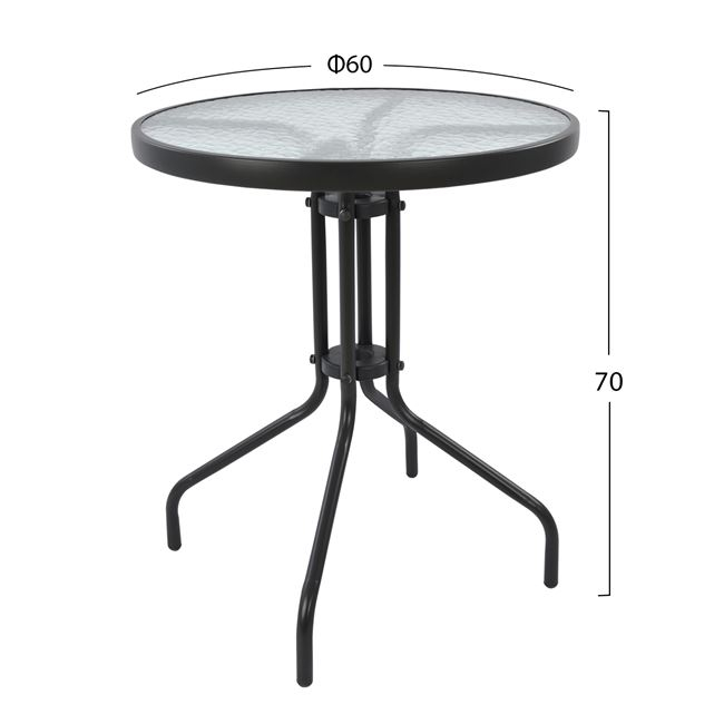 ΣΕΤ 3ΤΜΧ ΜΕ ΤΡΑΠΕΖΙ LIMA Φ60Χ70Υ & ΠΟΛΥΘΡΟΝΕΣ LAURA ΓΚΡΙ ΧΡΩΜΑ HM10467 - Image 2