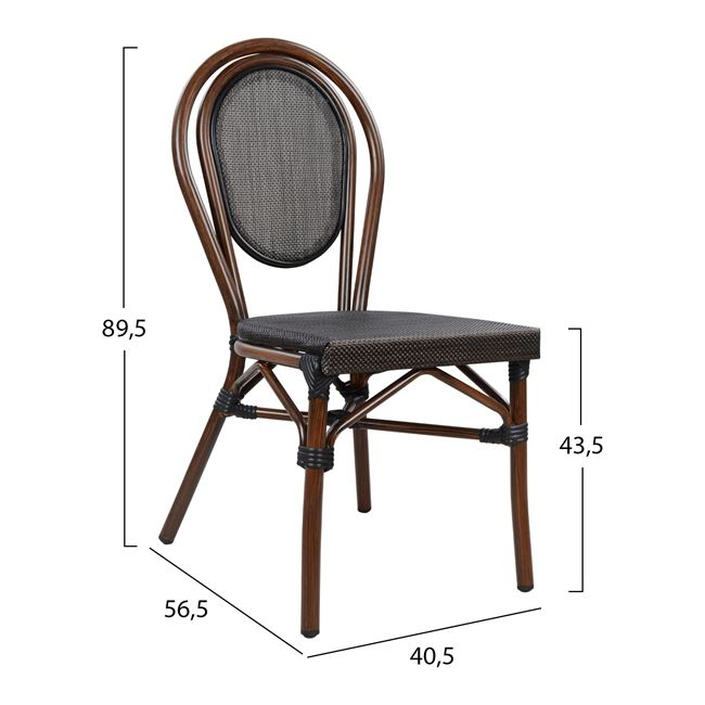 ΣΕΤ 5ΤΜΧ ΑΛΟΥΜΙΝΙΟΥ HM10548 ΜΕ ΤΡΑΠΕΖΙ 120Χ70Χ78Υ & ΚΑΡΕΚΛΕΣ BAMBOO LOOK ΚΑΦΕ - Image 3