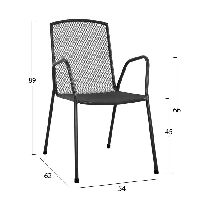 ΣΕΤ 5ΤΜΧ ΜΕ ΤΡΑΠΕΖΙ 140Χ80Χ75,5Υ ΑΛΟΥΜΙΝΙΟΥ & ΚΑΡΕΚΛΕΣ ΜΕΤΑΛΛΙΚΕΣ ΑΝΘΡΑΚΙ HM10533 - Image 3