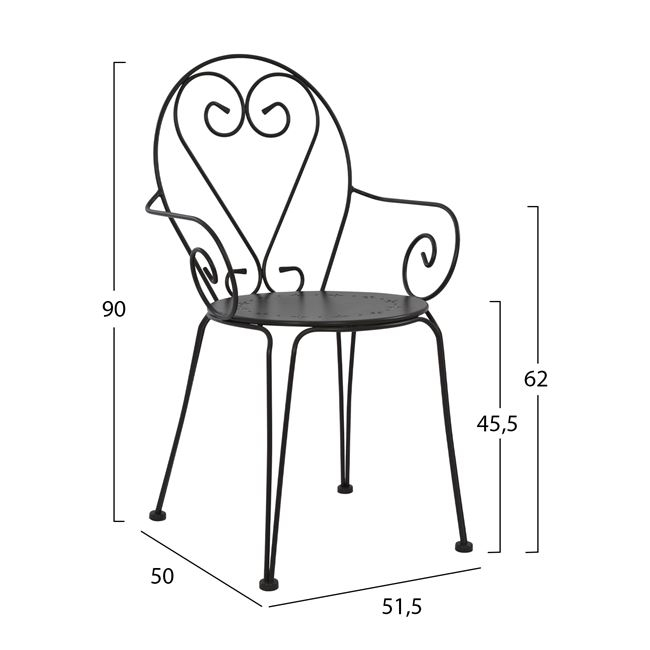 ΣΕΤ 5ΤΜΧ ΜΕ ΤΡΑΠΕΖΙ ΑΛΟΥΜΙΝΙΟΥ 140Χ80Χ75,5 & ΚΑΡΕΚΛΕΣ AMORE ΣΕ ΑΝΘΡΑΚΙ ΧΡΩΜΑ HM10534 - Image 3