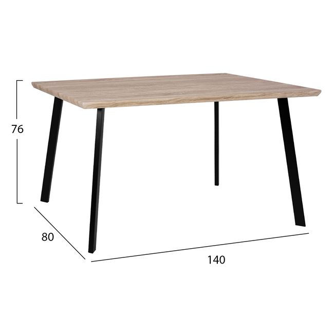 ΣΕΤ 5ΤΜΧ ΤΡΑΠΕΖΙ SONAMA & ΚΑΡΕΚΛΕΣ ΠΟΛΥΠΡΟΠΥΛΕΝΙΟΥ ΜΑΥΡΕΣ ΜΕΤΑΛΛΙΚΑ ΠΟΔΙΑ HM11038 - Image 2