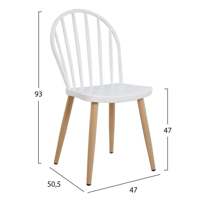 ΣΕΤ 5ΤΜΧ ΤΡΑΠΕΖΙ SONAMA & ΚΑΡΕΚΛΕΣ ΠΟΛΥΠΡΟΠΥΛΕΝΙΟΥ ΛΕΥΚΕΣ ΜΕΤΑΛΛΙΚΑ ΠΟΔΙΑ HM11025.01 - Image 3