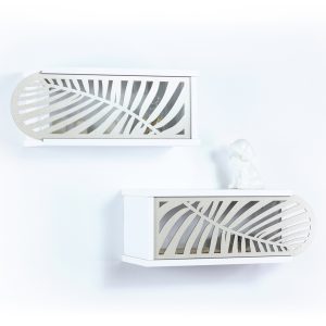 ΣΕΤ ΡΑΦΙΑ ΤΟΙΧΟΥ 2ΤΜΧ ΜΕΛΑΜΙΝΗΣ SILLIA HM9192.03 ΛΕΥΚΟ ΕΚΡΟΥ 55x20x22Y εκ.