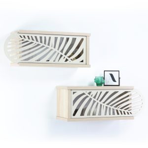 ΣΕΤ ΡΑΦΙΑ ΤΟΙΧΟΥ 2ΤΜΧ ΜΕΛΑΜΙΝΗΣ SILLIA HM9192.02 SONAMA ΕΚΡΟΥ 55x20x22Y εκ.