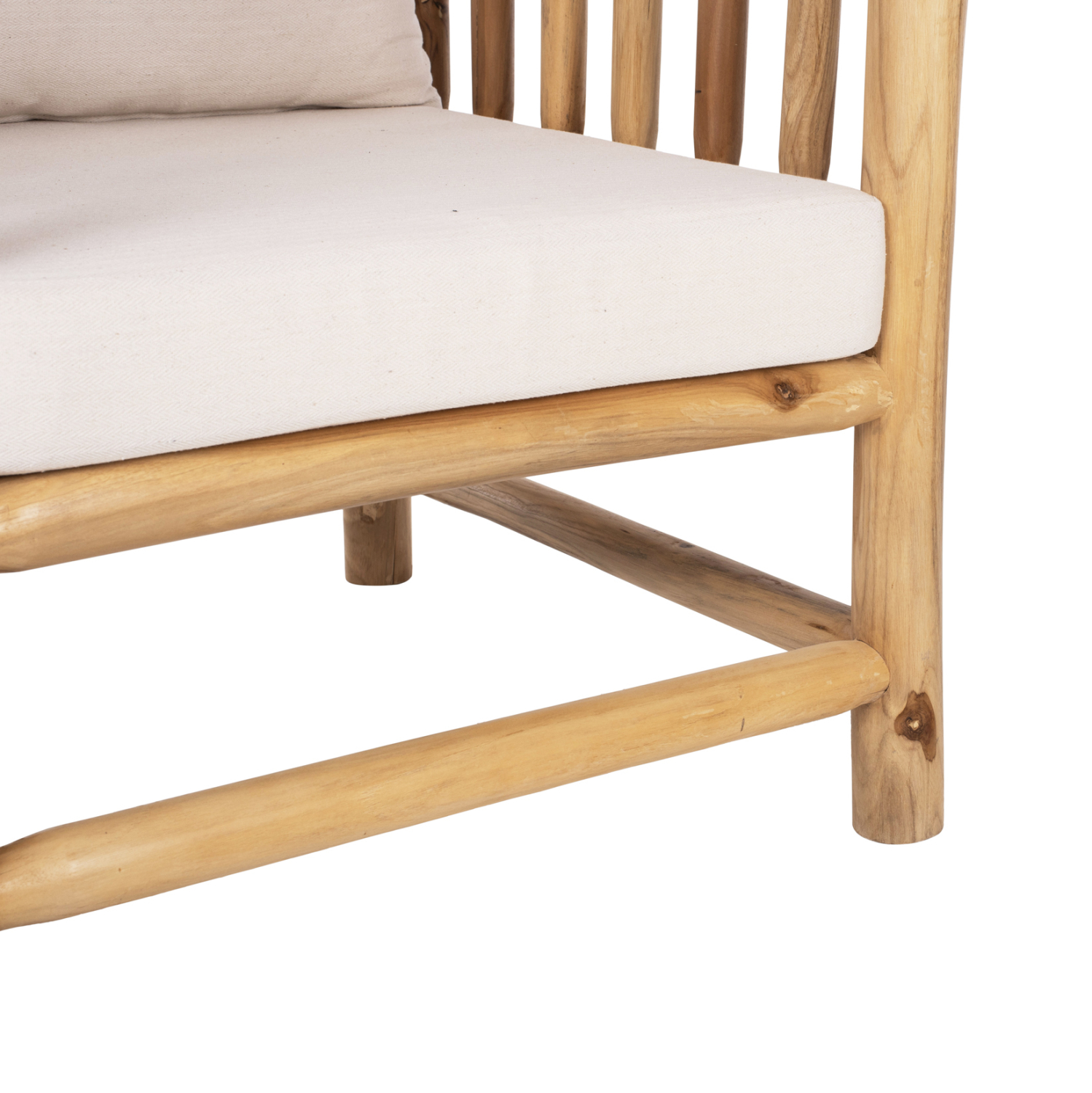 ΣΕΤ ΣΑΛΟΝΙ 4ΤΜΧ EDDARD HM9340 ΑΠΟ ΜΑΣΙΦ ΞΥΛΟ TEAK ΦΥΣΙΚΟ - ΛΕΥΚΟ - Image 7