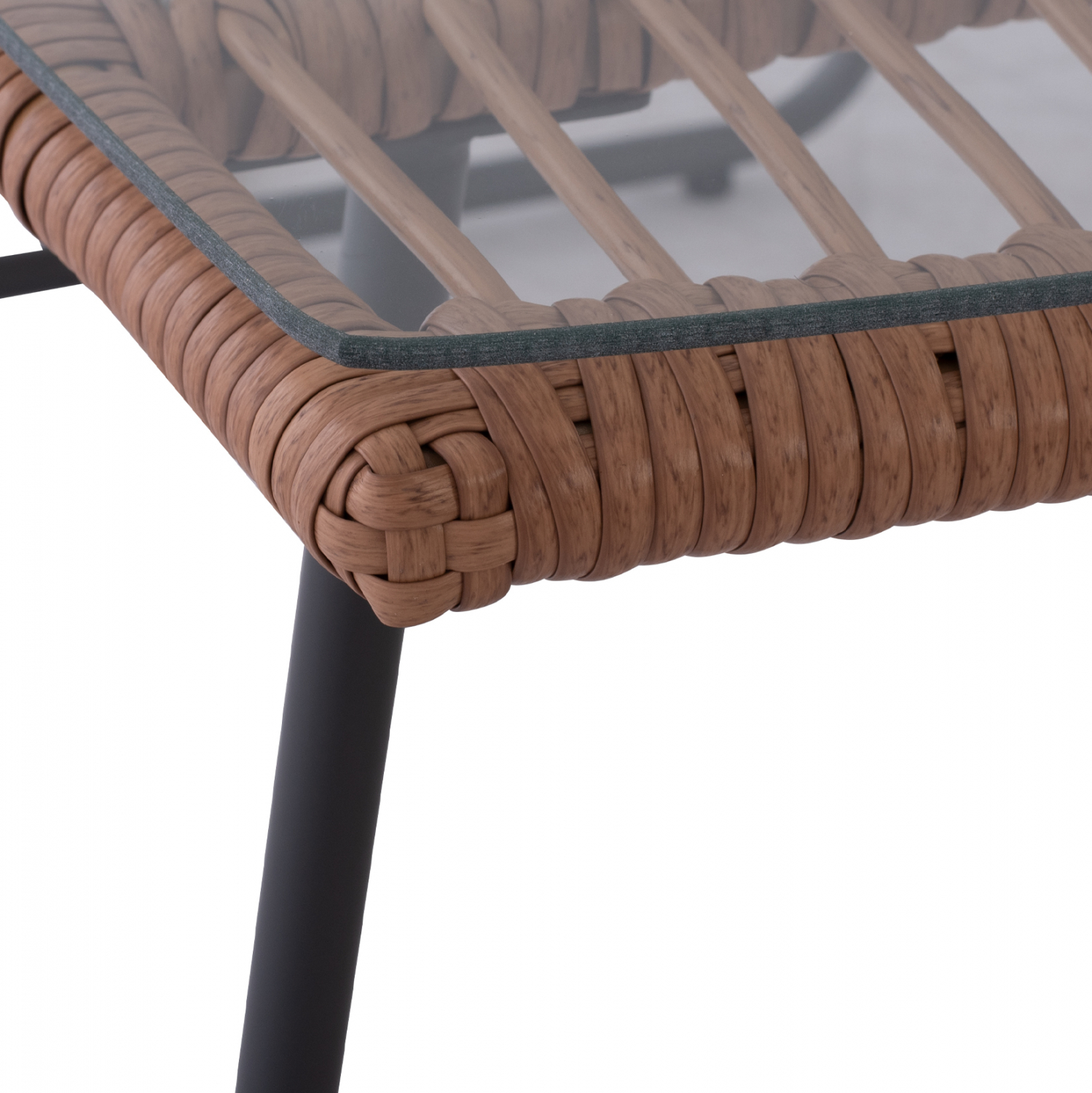 ΣΕΤ ΣΑΛΟΝΙ 4ΤΜΧ ΜΕΤΑΛΛΙΚΟ ΜΕ WICKER ΣΚΟΥΡΟ ΓΚΡΙ - ΜΠΕΖ HM5530 - Image 7