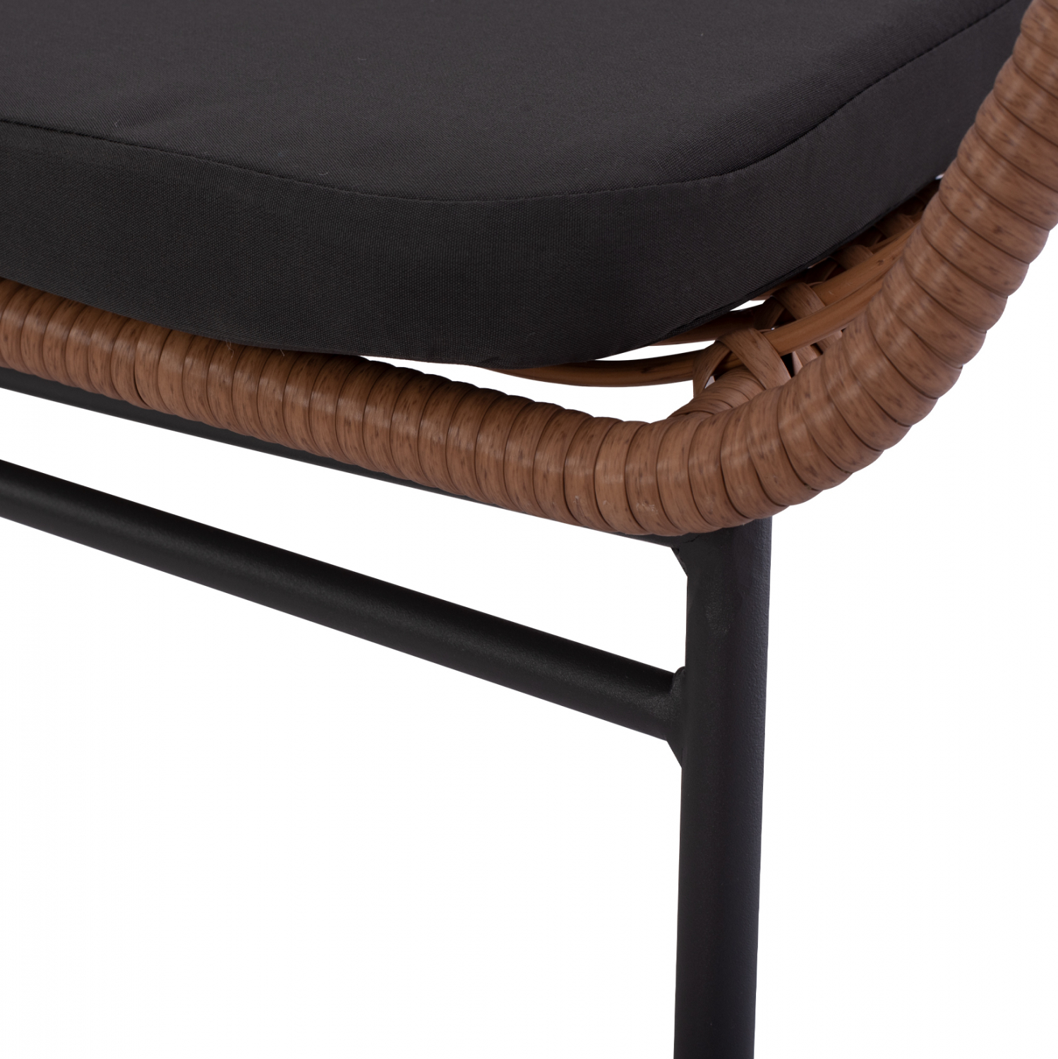 ΣΕΤ ΣΑΛΟΝΙ 4ΤΜΧ ΜΕΤΑΛΛΙΚΟ ΜΕ WICKER ΣΚΟΥΡΟ ΓΚΡΙ - ΜΠΕΖ HM5530 - Image 9