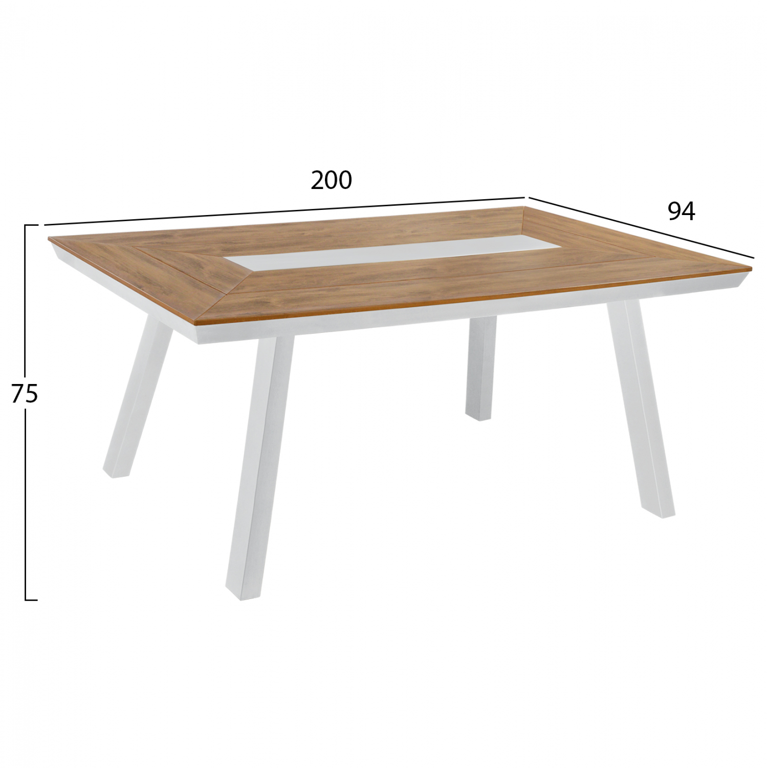 ΣΕΤ ΤΡΑΠΕΖΑΡΙΑ 7ΤΜΧ ΜΕ ΤΡΑΠΕΖΙ POLYWOOD 200Χ94 & ΠΟΛΥΘΡΟΝΕΣ ΛΕΥΚΕΣ HM11425 - Image 2