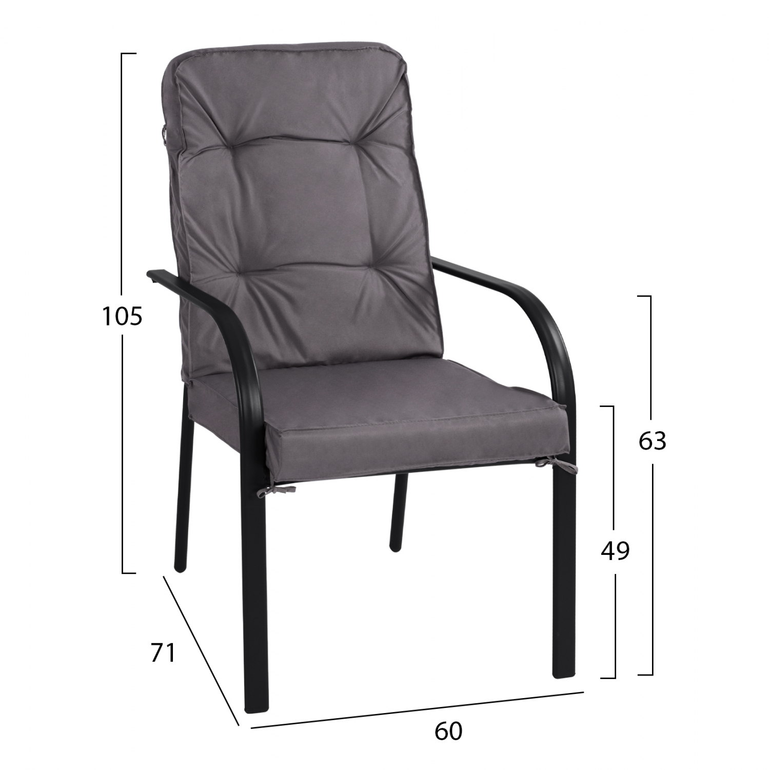 ΣΕΤ ΤΡΑΠΕΖΑΡΙΑ 7ΤΜΧ ΤΡΑΠΕΖΙ BRUNO 150X90 ΜΕ ΠΟΛΥΘΡΟΝΕΣ ENDIKA ΓΚΡΙ HM11475 - Image 3