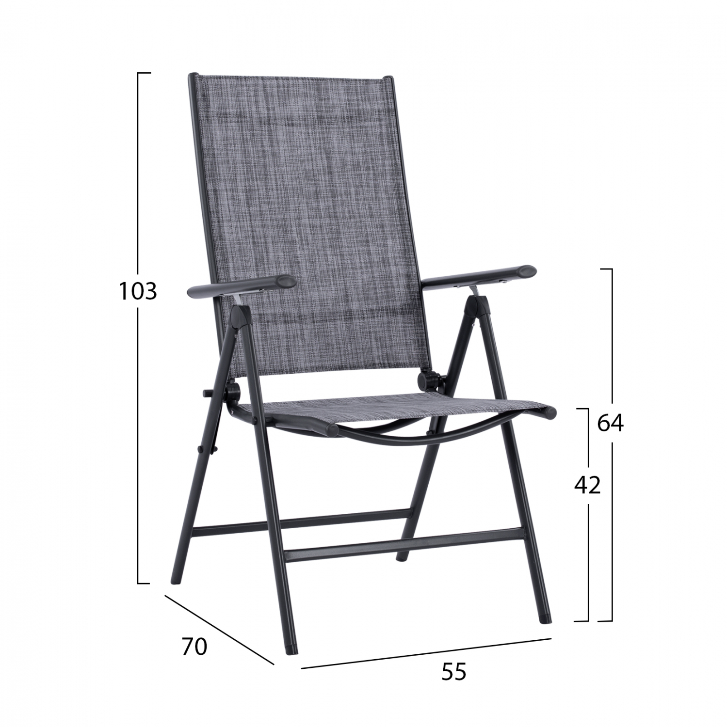 ΣΕΤ ΤΡΑΠΕΖΑΡΙΑ 8ΤΜΧ ΤΡΑΠΕΖΙ, ΠΟΛΥΘΡΟΝΕΣ 7ΘΕΣΕΩΝ ΠΤΥ/ΝΗ & ΟΜΠΡΕΛΑ ΜΠΕΖ ΓΚΡΙ HM11480 - Image 4