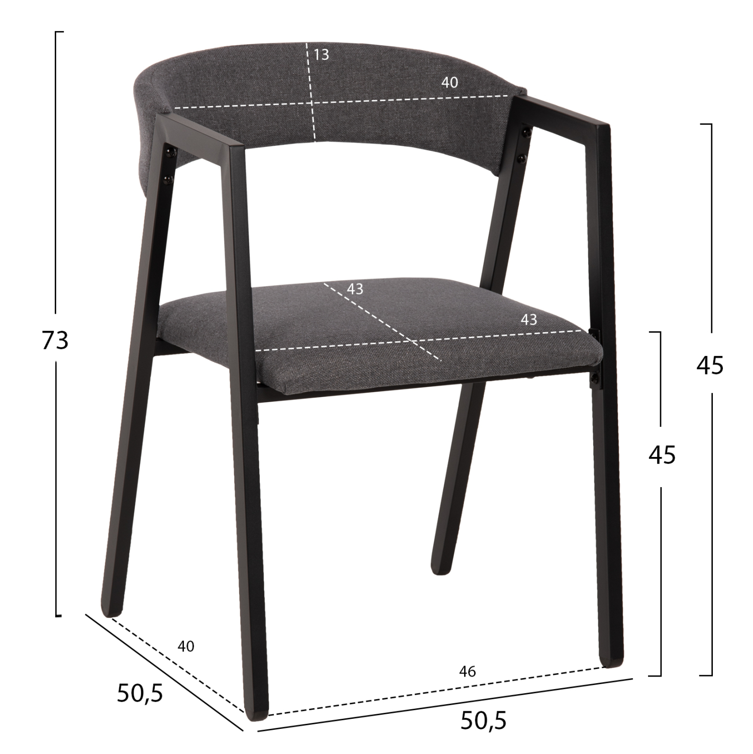 ΣΕΤ ΤΡΑΠΕΖΑΡΙΑΣ JAY 5ΤΜΧ HM9529.01 ΚΑΡΥΔΙ ΤΡΑΠΕΖΙ-ΓΚΡΙ ΚΑΡΕΚΛΕΣ 120x70x76Υεκ. - Image 3