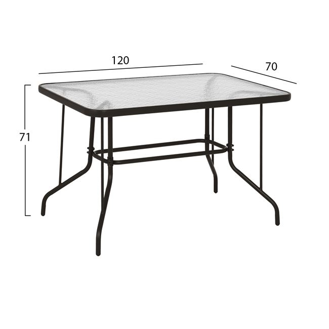 ΣΕΤ ΤΡΑΠΕΖΑΡΙΑΣ 5ΤΜΧ ΚΑΡΕΚΛΕΣ ΜΕ ΜΑΞΙΛΑΡΙ & ΤΡΑΠΕΖΙ 120X70 HM10568.02 ΚΑΦΕ - Image 2