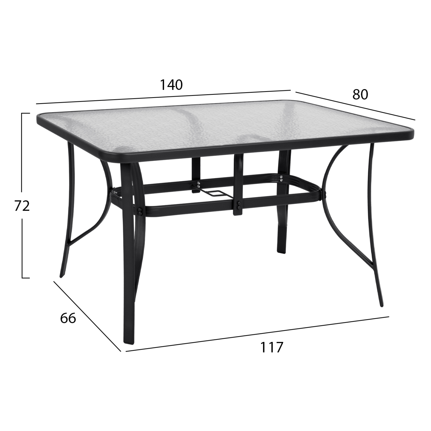 ΣΕΤ ΤΡΑΠΕΖΑΡΙΑΣ 5ΤΜΧ ΤΡΑΠ ΜΕΤΑΛΛΙΚΟ 140Χ80 & ΠΟΛ ΑΛΟΥΜΙΝΙΟΥ TEXTLINE ΓΚΡΙ HM11815 - Image 2