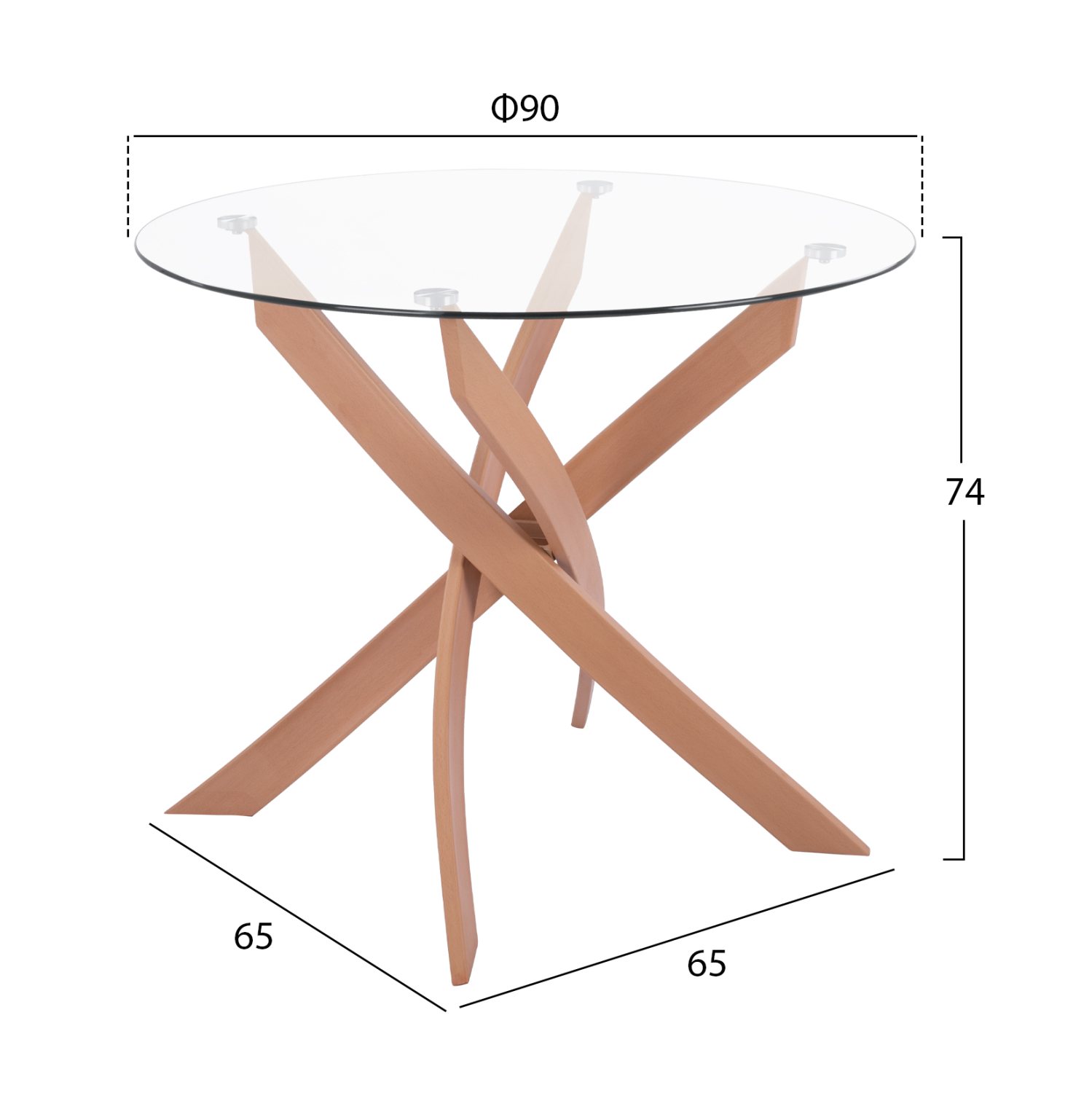 ΣΕΤ ΤΡΑΠΕΖΑΡΙΑΣ 5ΤΜΧ ΤΡΑΠΕΖΙ Φ90X74 & 4 ΚΑΡΕΚΛΕΣ VEGAS ΚΑΠΟΥΤΣΙΝΟ HM11693.25 - Image 2