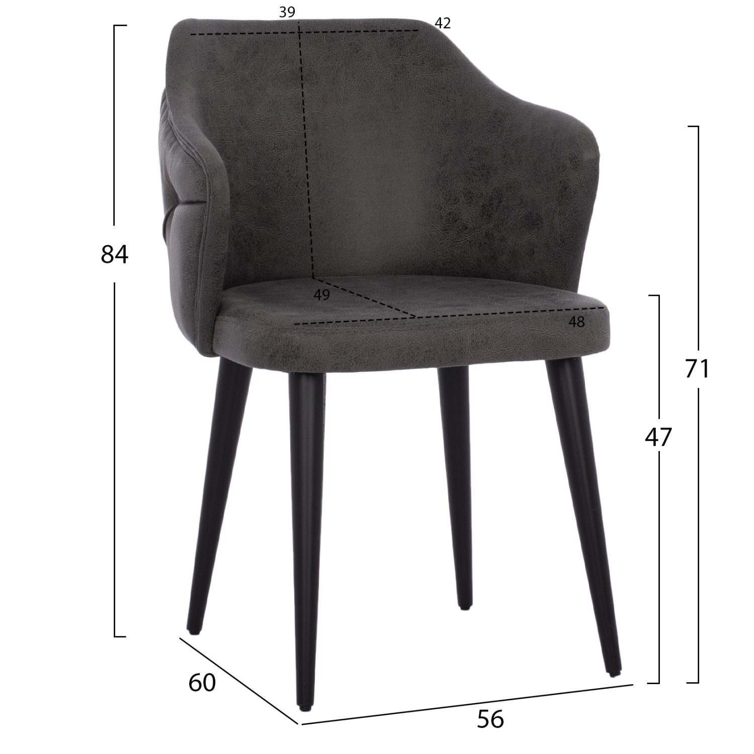 ΣΕΤ ΤΡΑΠΕΖΑΡΙΑΣ 7ΤΜΧ ΠΟΛΥΘΡΟΝΕΣ τ.NUBUCK & ΤΡΑΠΕΖΙ ME ΚΑΠΛΑΜΑ ΚΑΡΥΔΙΑΣ HM10635 - Image 3