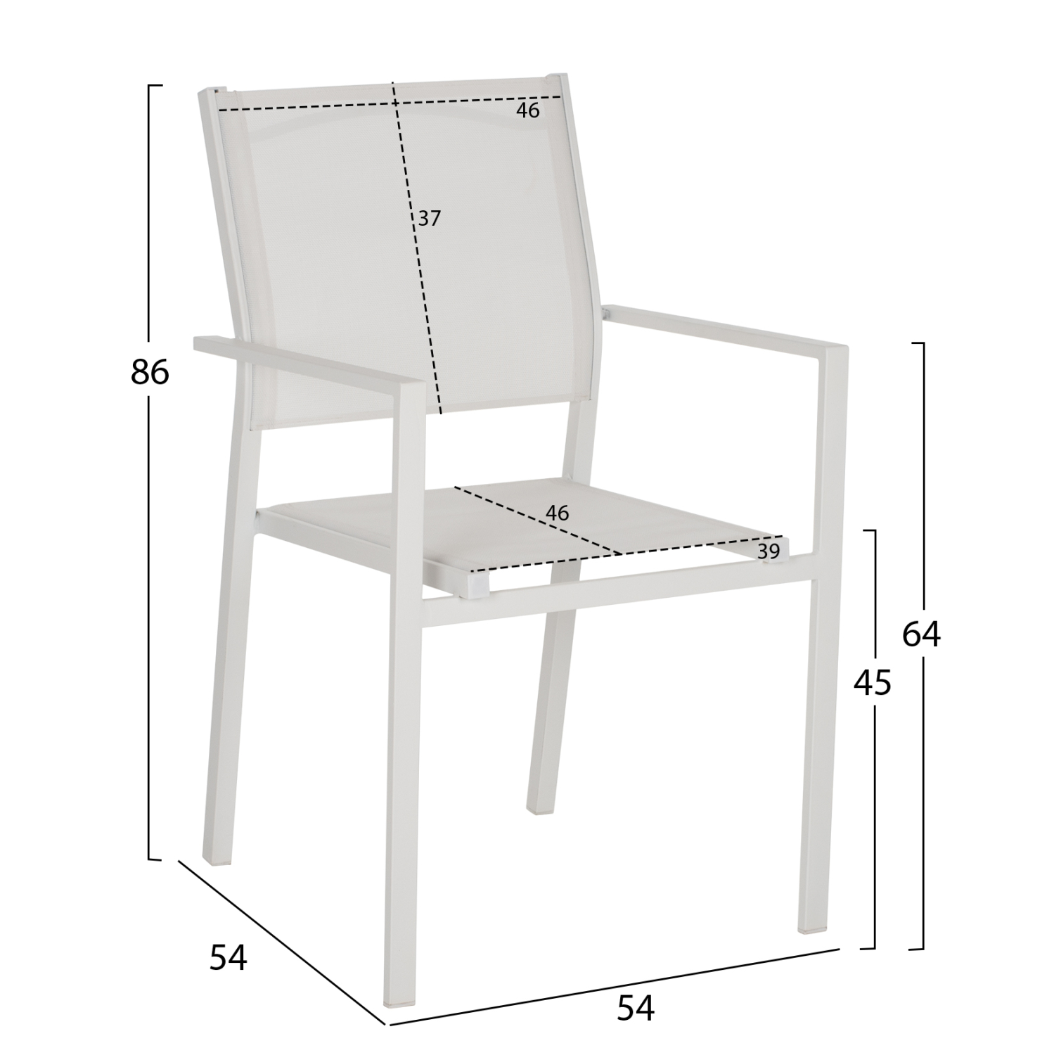 ΣΕΤ ΤΡΑΠΕΖΑΡΙΑΣ 7ΤΜΧ ΤΡΑΠΕΖΙ POLYWOOD 160Χ92 & ΠΟΛΥΘΡΟΝΑ ΜΕΤΑΛΛΙΚΗ TEXTLINE ΛΕΥΚΟ HM11831 - Image 3