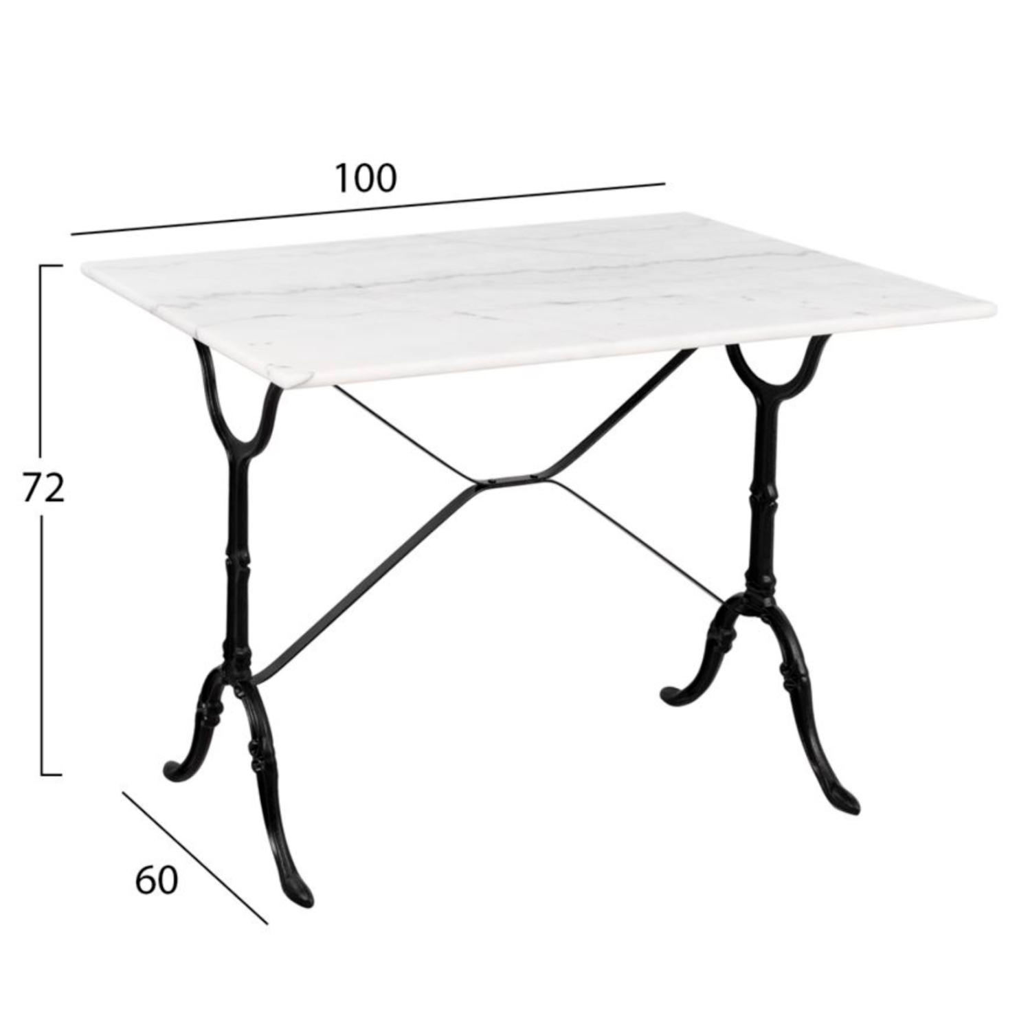 ΣΕΤ ΤΡΑΠΕΖΑΡΙΑΣ ΕΞΩΤΕΡΙΚΟΥ ΧΩΡΟΥ 5ΤΜΧ HM11874 ΜΕΤΑΛΛΟ-ΜΑΝΤΕΜΙ-ΛΕΥΚΟ ΜΑΡΜΑΡΟ - Image 2