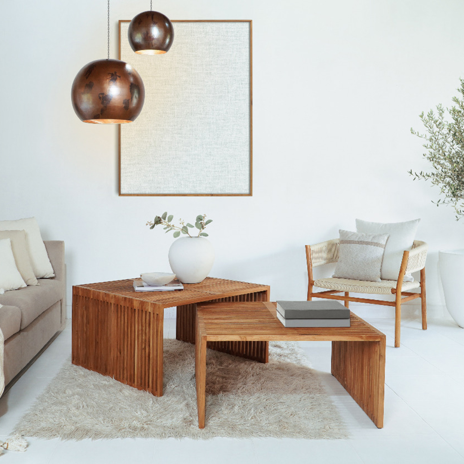 ΣΕΤ ΤΡΑΠΕΖΙΑ ΣΑΛΟΝΙΟΥ NYA HM9546 ΞΥΛΟ ΤΕΑΚ ΣΕ ΦΥΣΙΚΟ ΧΡΩΜΑ 86x79x46Y εκ. - Image 9