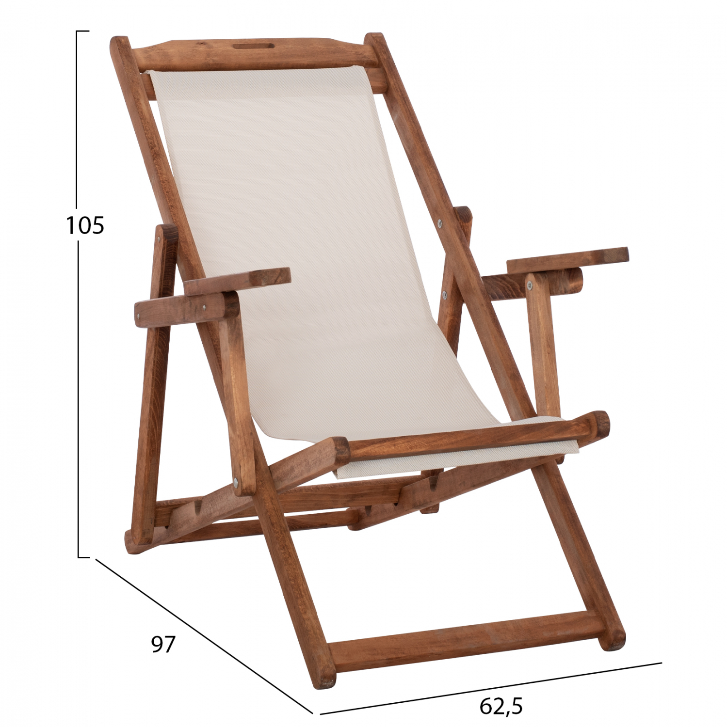 ΣΕΖΛΟΝΓΚ ΜΕ ΜΠΡΑΤΣΑ ΛΗΜΝΟΣ ΕΜΠ/ΣΜΟΣ ΚΑΡΥΔΙ ΜΕ PVC 2Χ1 HM11708.60T 62,5x97x105 εκ. - Image 2