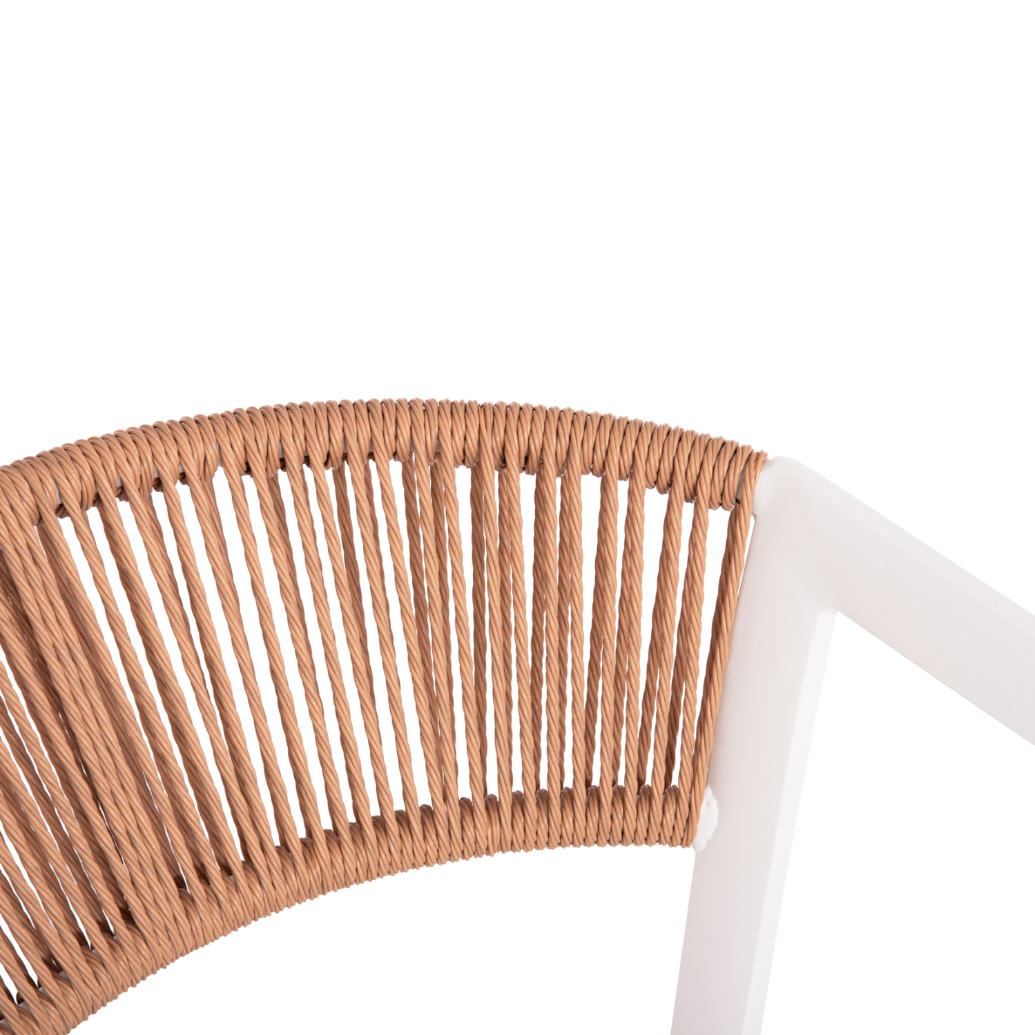 ΣΚΑΜΠΟ ΑΛΟΥΜΙΝΙΟΥ HM5892.12 ΜΕΣΑΙΟΥ ΥΨΟΥΣ RATTAN & TEXTLINE ΛΕΥΚΟ ΜΠΕΖ 55x56,5x99Y - Image 6