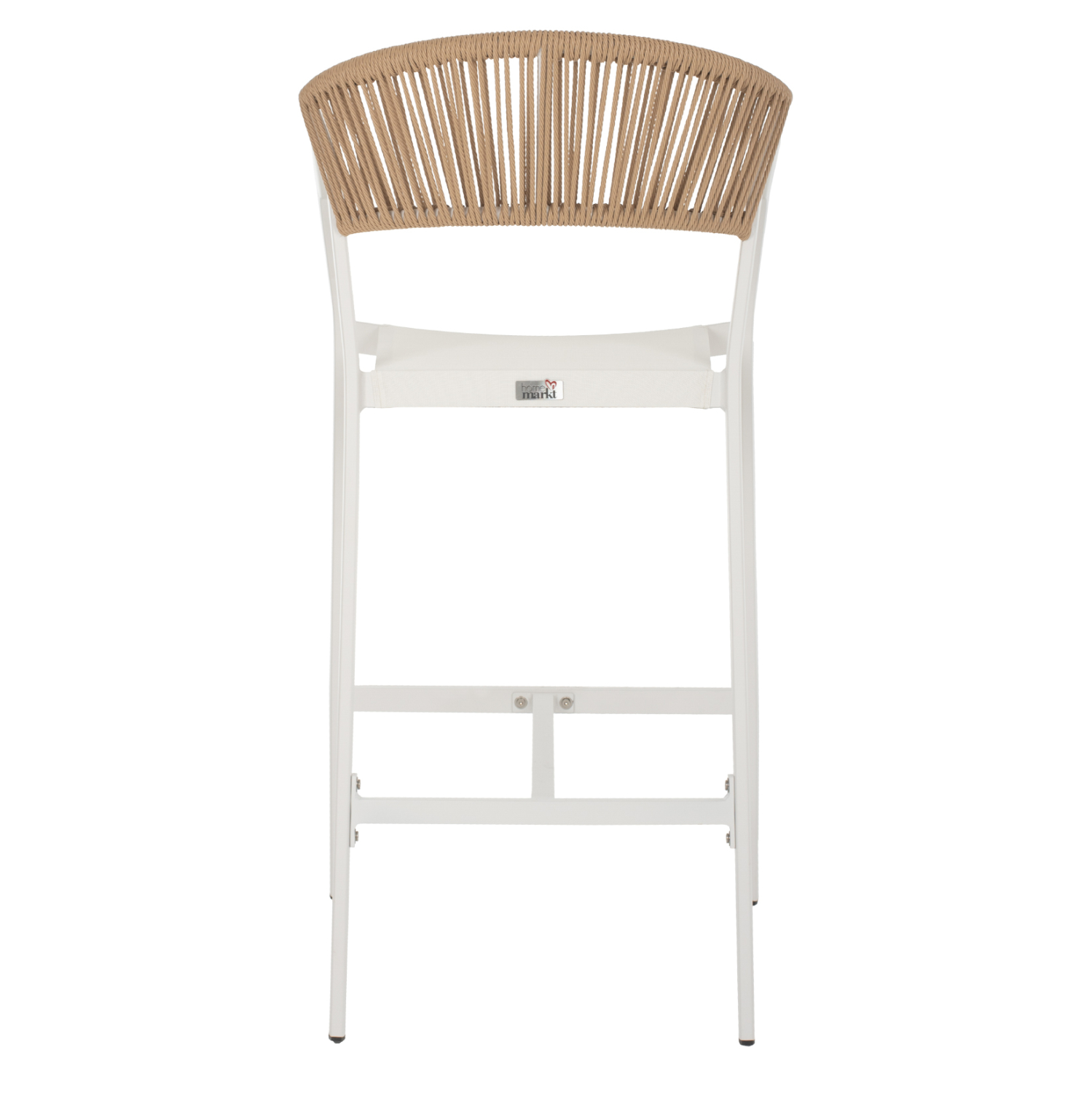 ΣΚΑΜΠΟ ΑΛΟΥΜΙΝΙΟΥ ΜΕ ΜΠΡΑΤΣΑ ΛΕΥΚΟ PE RATTAN ΠΛΑΤΗ TEXTLINE 56x58x105Y εκ.HM5892.02 - Image 5